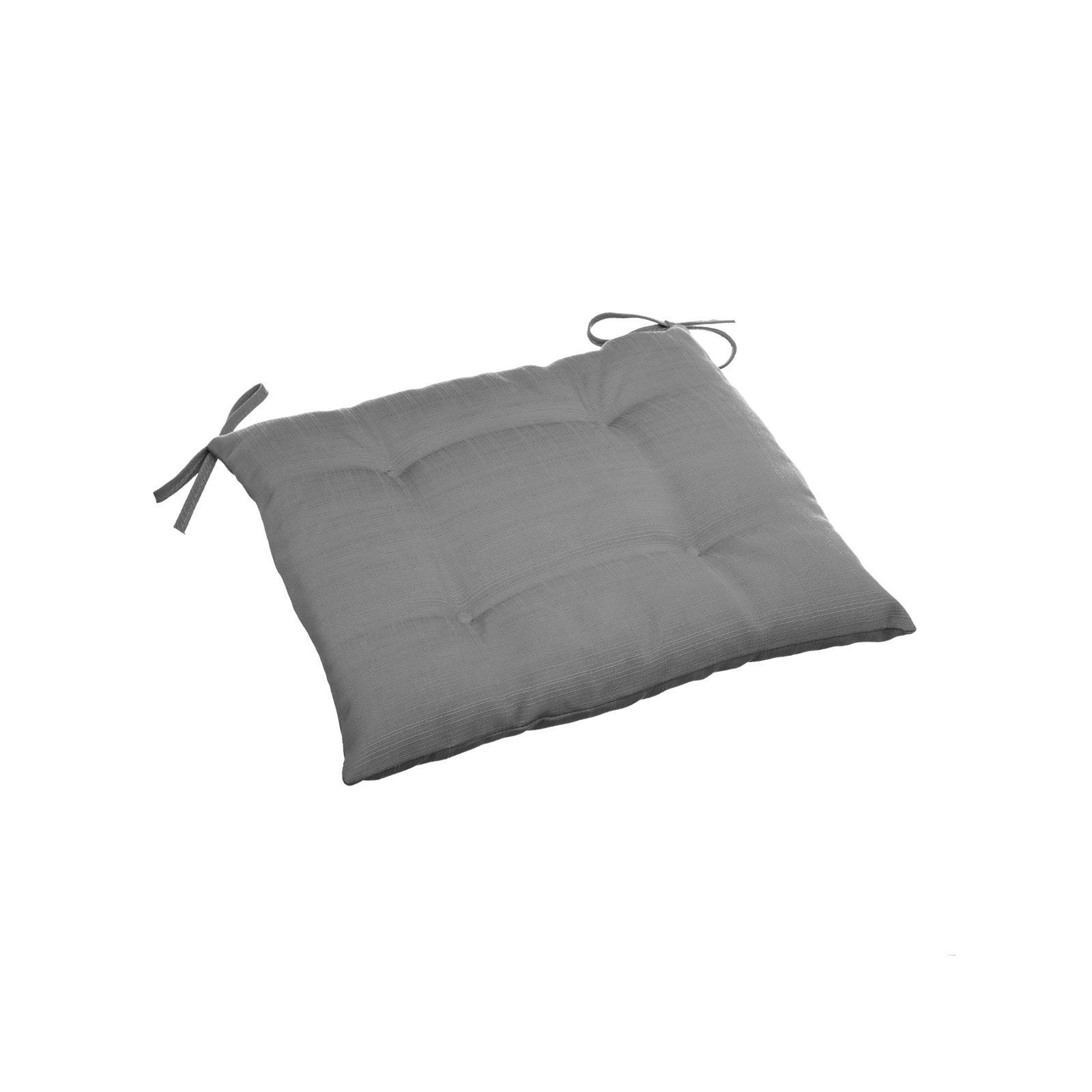 2 Cuscini Per Sedie Panama 40x40 Cm Con Lacci - Sfoderabili Con Zip - Cotone Tinta Unita Grigio - Per Interni/Esterni - 2