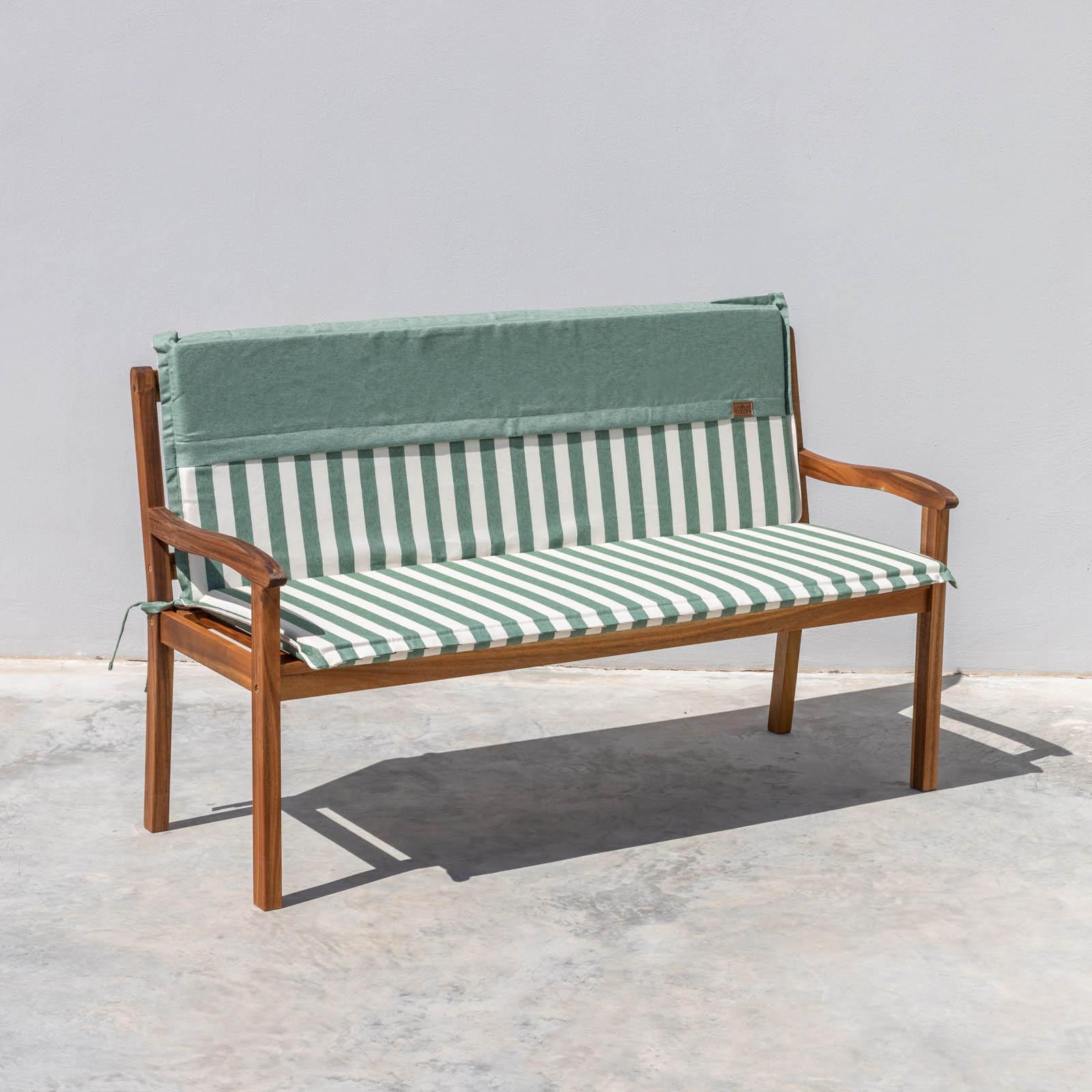 Cuscino Lungo Per Panca Da Giardino 180x40 Cm - Con Cerniera E Imbottitura In Spugna 4 Cm, Fodera In Lino, Gardenia