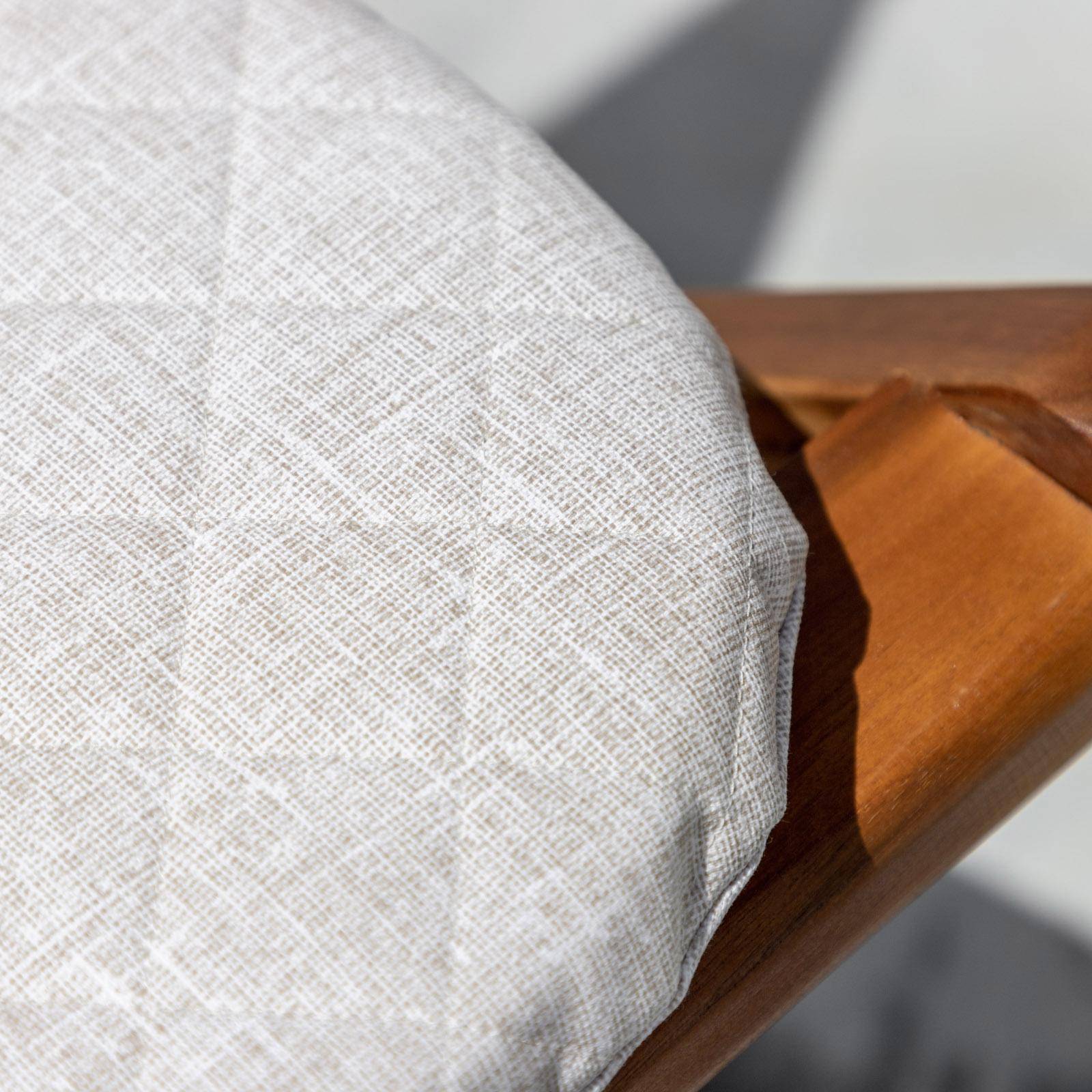 Set 4 Coprisedie Rotondi Con Lacci - Diametro 35cm, Imbottiti, Made In Italy, Colore Beige - Foto 6