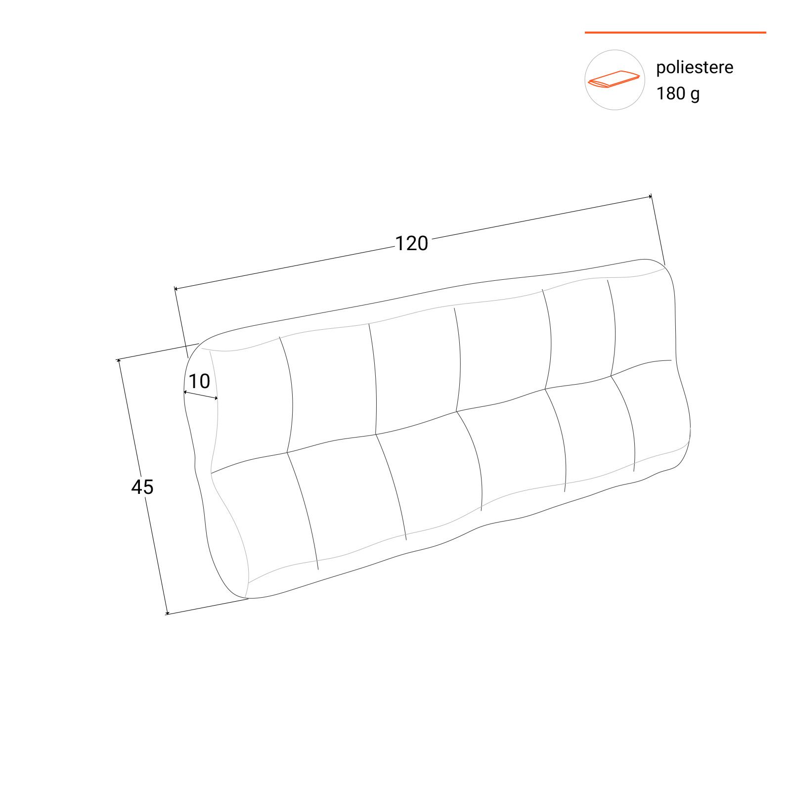 Cuscino da pavimento 120x45 cm in poliestere imbottito a righe azzurre -  Kids