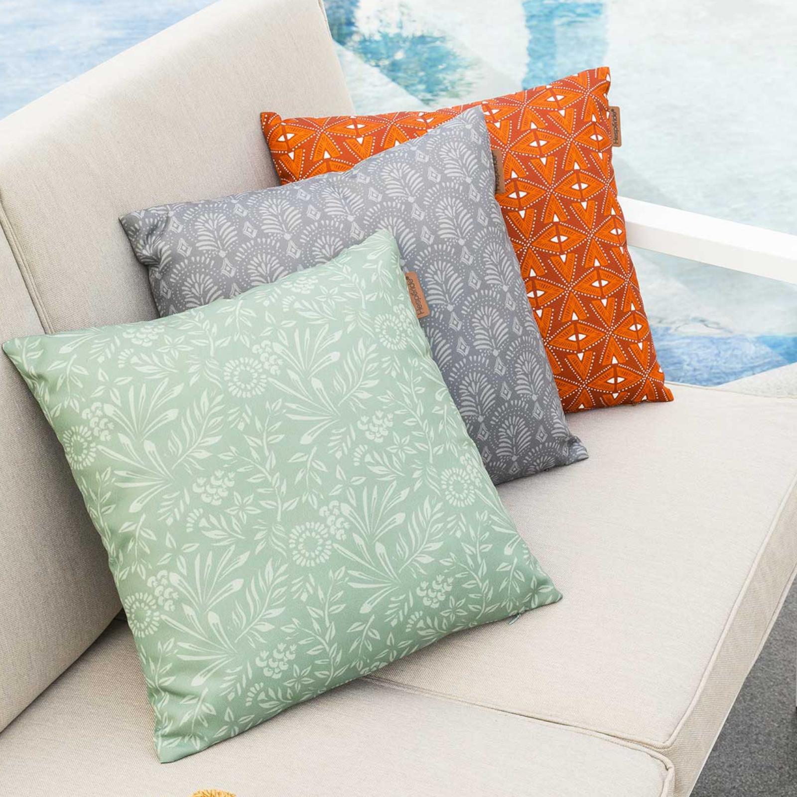 Cuscino decorativo da esterno 40x40 cm in poliestere verde giada con fantasia - Maurilio