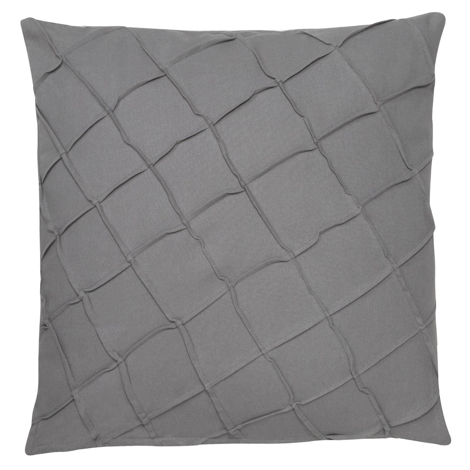 Cuscino imbottito 45x45 cm grigio in cotone fodera effetto matelassè  diamante