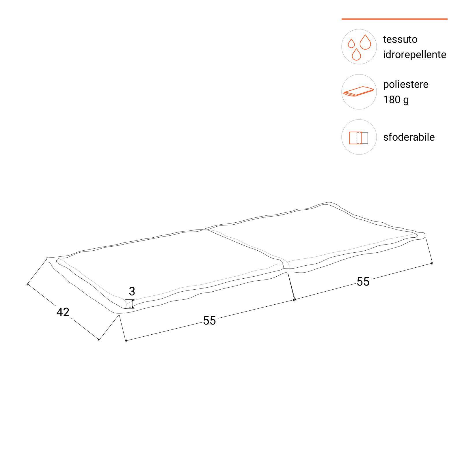 Cuscini per panca panchina in legno 2 3 posti cuscino imbottito 4 cm  idrorepellente (2 Posti - Bordeaux)