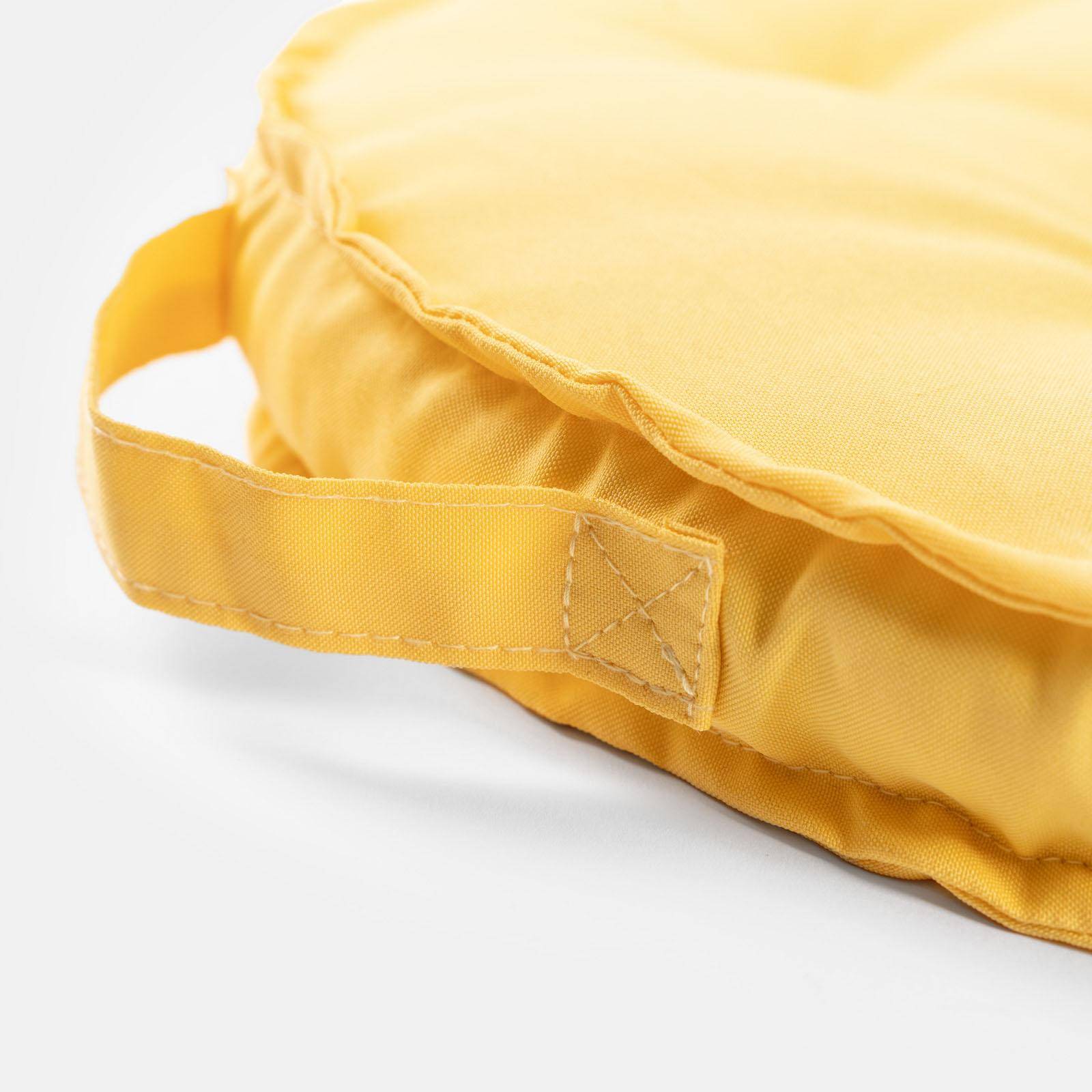 Cuscino trapuntato rotondo 40 cm per sedia in poliestere giallo