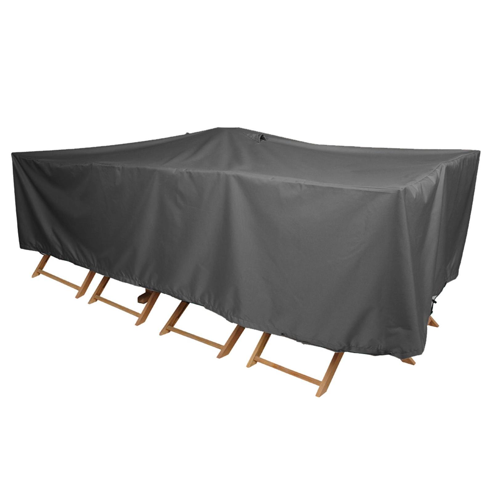 Copertura Per Mobili Da Giardino Rettangolare In Oxford 420D – Impermeabile Anti-UV Con Corde E Fibbie Antivento, Adatta A Tavoli E Sedie