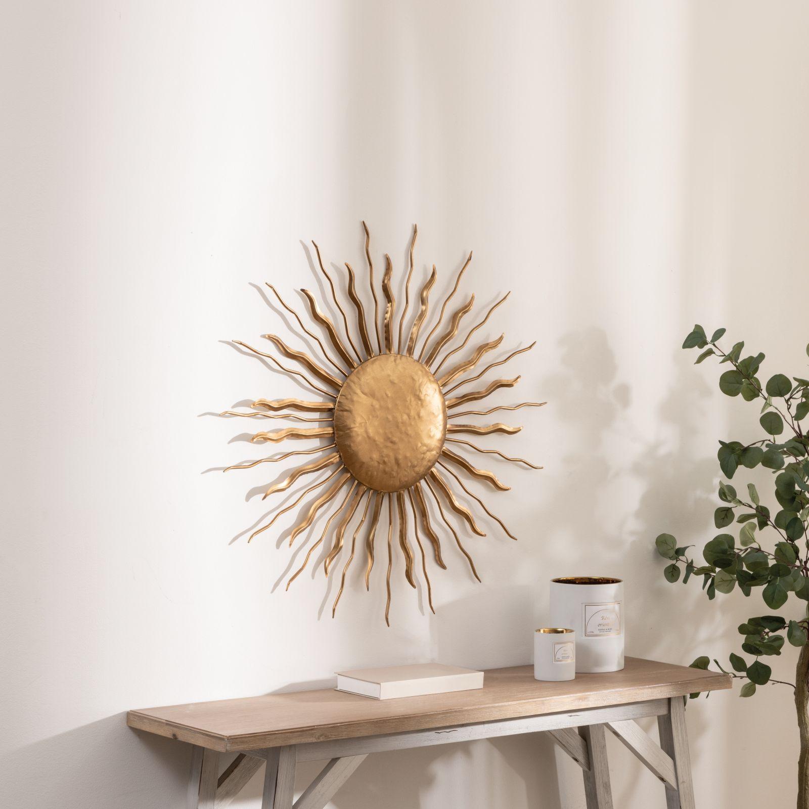 Targa Da Parete In Metallo "Southwest Sun Welcome Circle" - Decorazione Casa In Stile Western, Colore Nero Martellato, Made In USA - 4