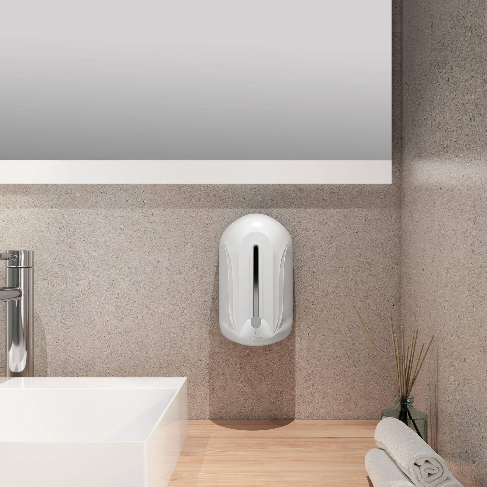 Dispenser automatico per sapone o igienizzante da 1100 ml da parete bianco