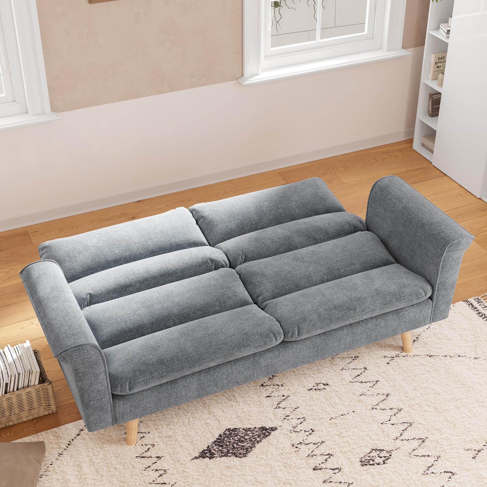 Gecheer Divano Letto 3 Posti In Pino Massello Con 5 Cassetti, 90x200cm, Multifunzionale - 3