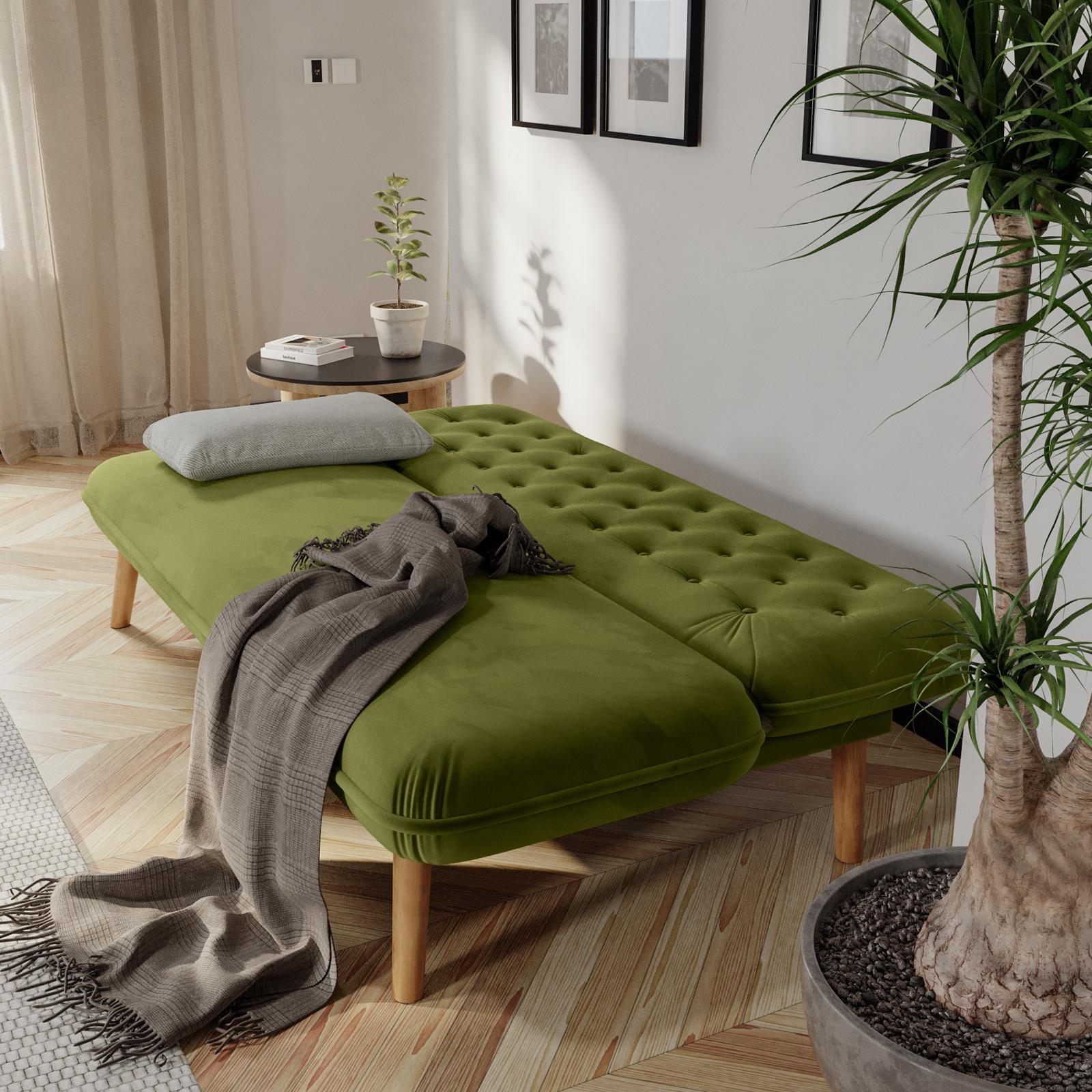 Divano Letto 3 Posti ROBIN Amber - Tessuto Kronos Verde Bottiglia, 238x96x95 Cm, Schienale Regolabile, Produzione UE - Foto 8