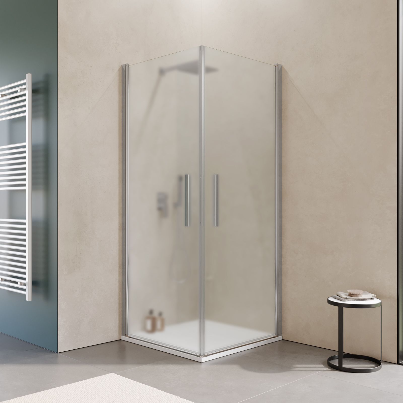 CABINA DOCCIA QUADRATA 90 X 90CM VETRO SATINATO 6MM SCORREVOLI