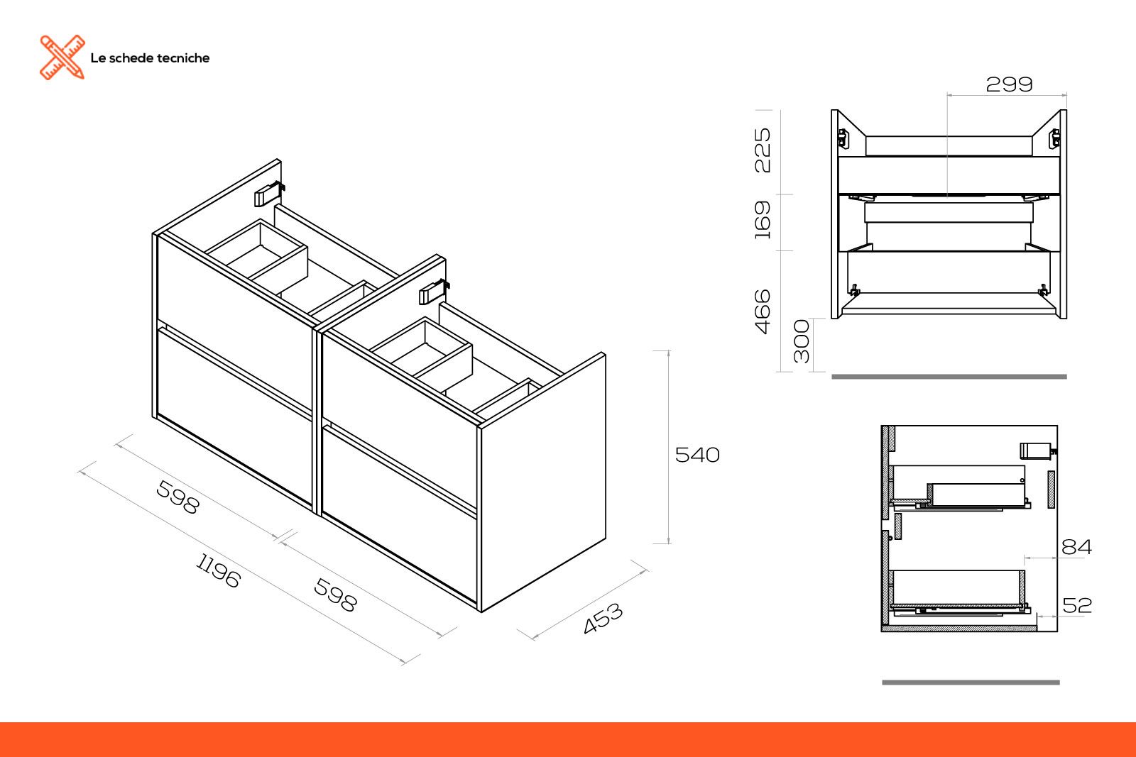 Doppio mobile bagno 120 cm sospeso rovere tundra con doppio lavabo e doppio  specchio - Medora