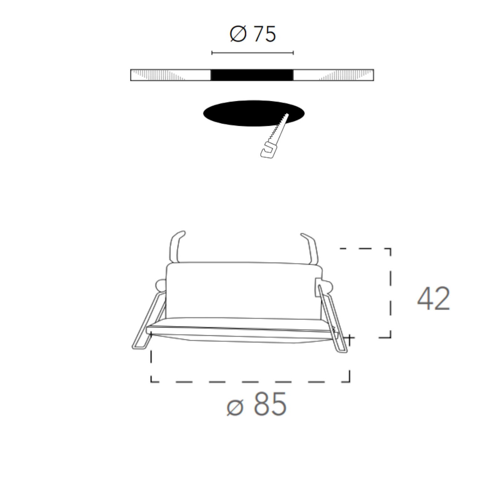 Faretto da incasso LED Flat tondo bianco, foro incasso 22 cm luce bianco  naturale