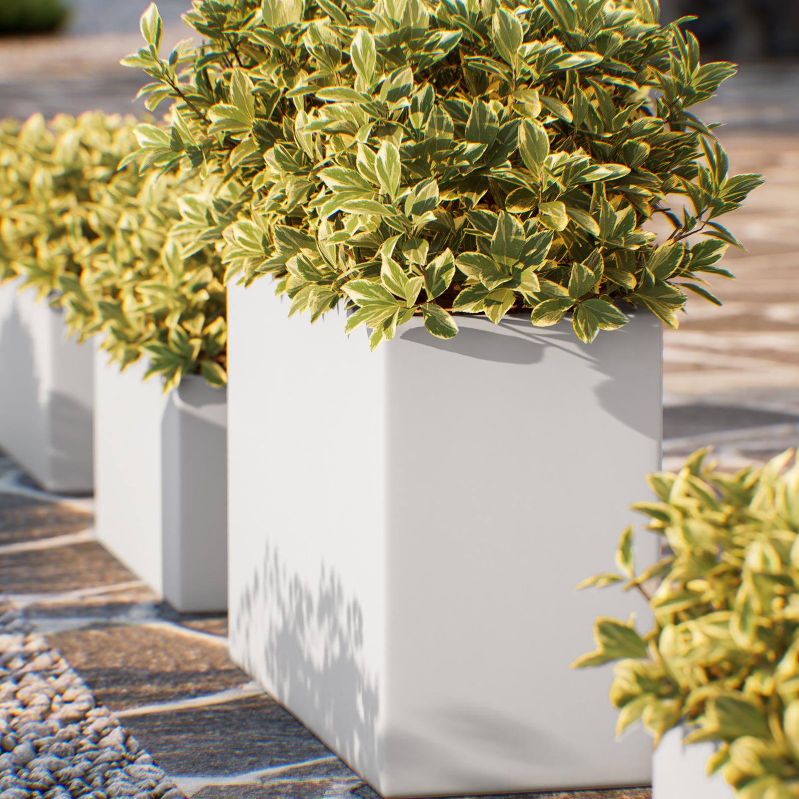 Vaso bianco in plastica 100% riciclabile da esterno o da interno arredo giardino