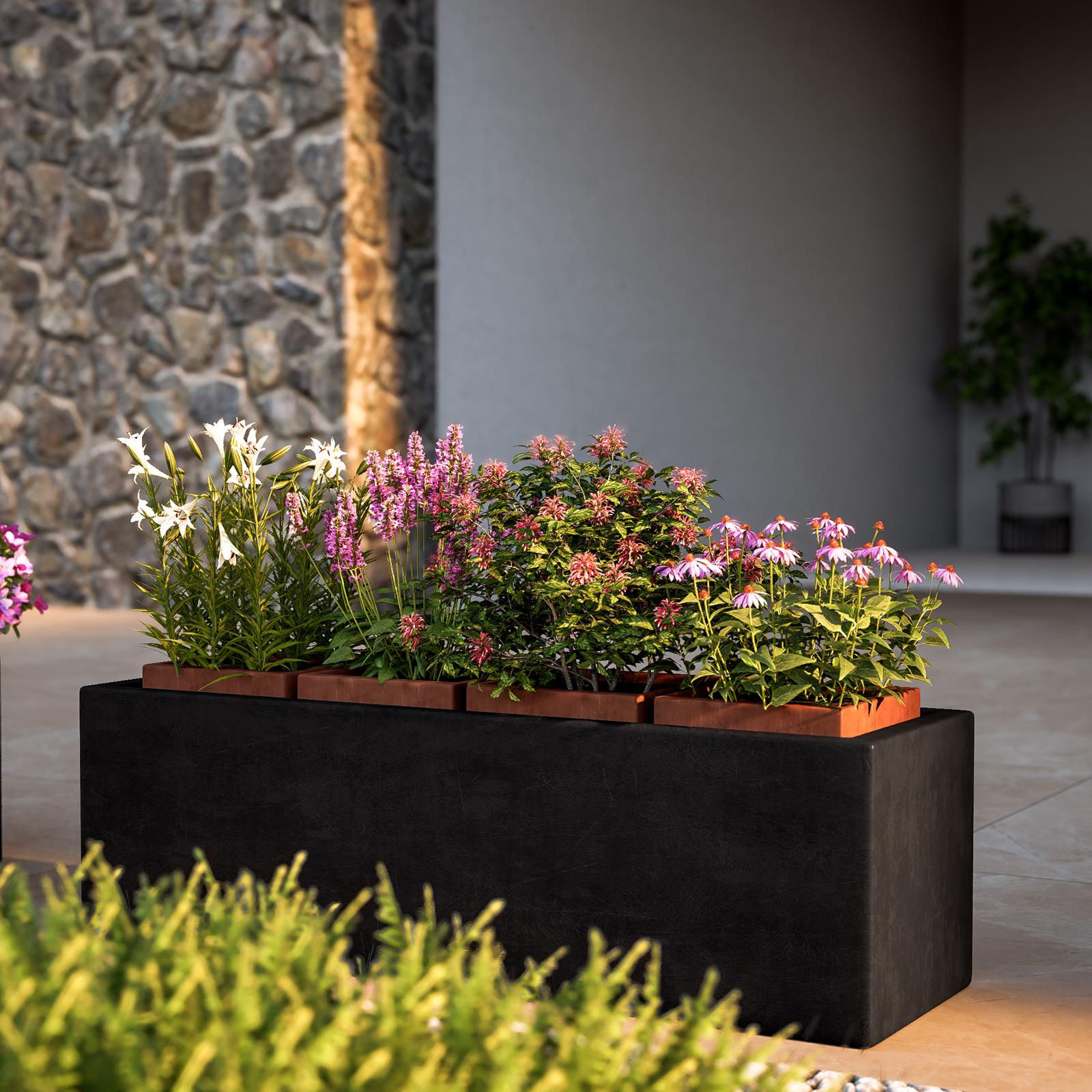 Skelang - Portavaso per piante, 33 cm, con ruote girevoli, per giardino, patio, cortile, terrazza, cucina, capacità di carico 56 kg, confezione da 2 (nero