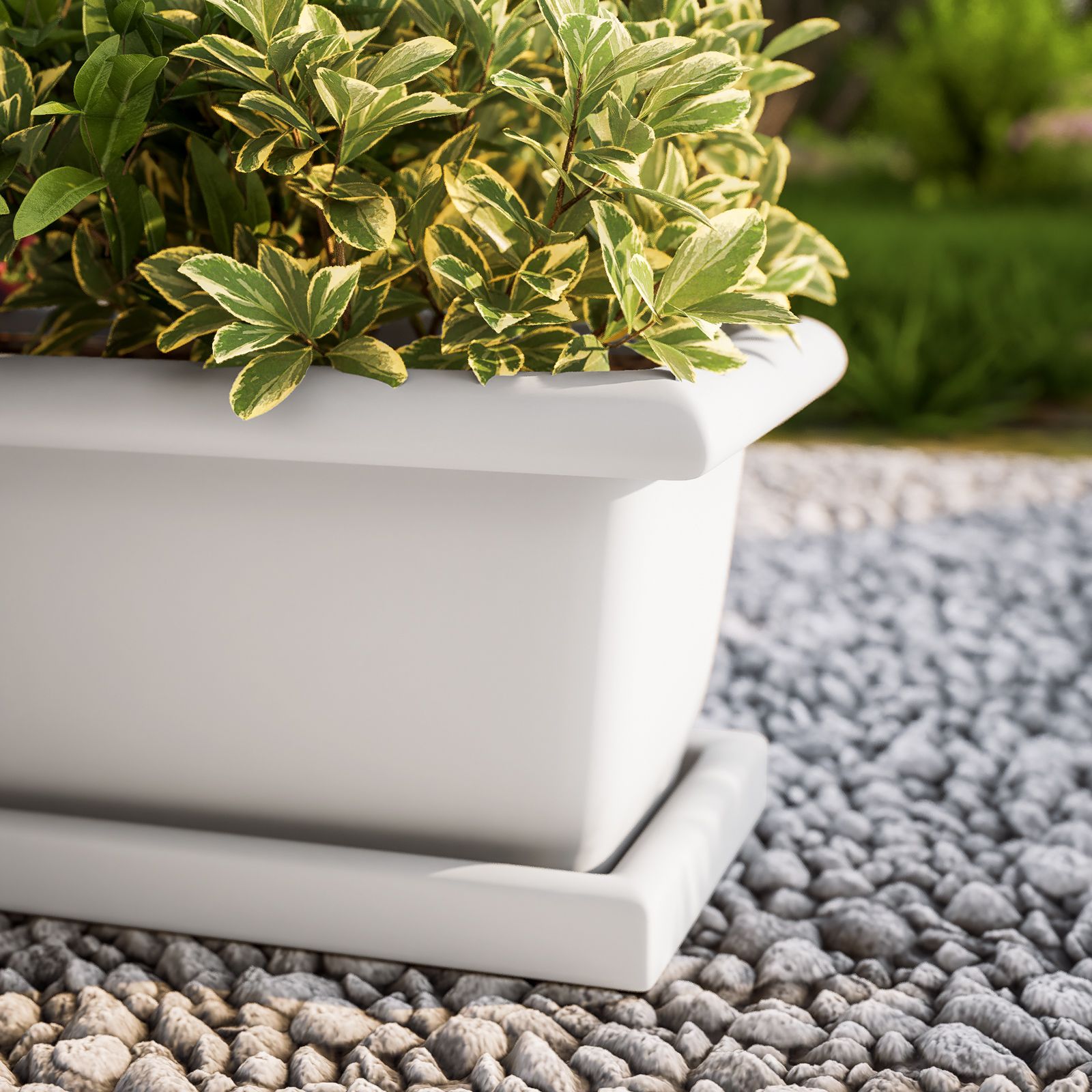 Vaso per piante Santina in palstica con sottovaso ø 19 cm bianco