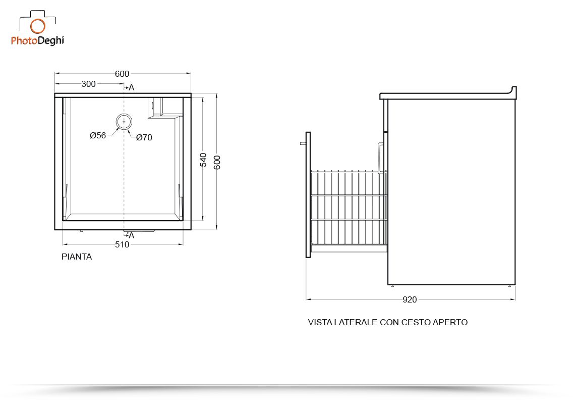 Colavene Jollywash mobile lavatoio 45x60 con cestello estraibile asse  strofinatoio double face bianco lucido