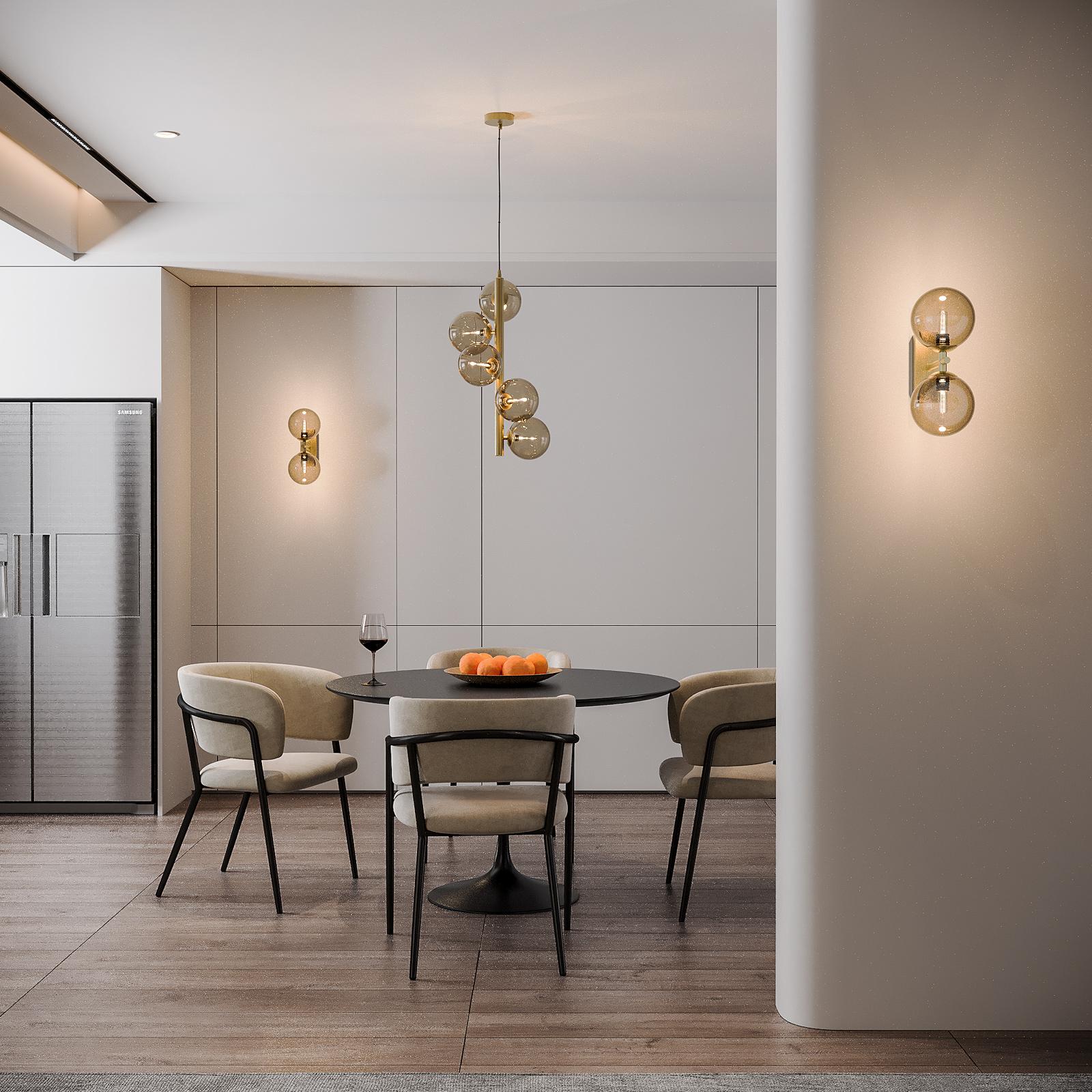 Lampadario Classico In Vetro E Ottone Con Paralume A Forma Di Fiore - Lampada A Sospensione Per Isola Cucina O Sala Da Pranzo