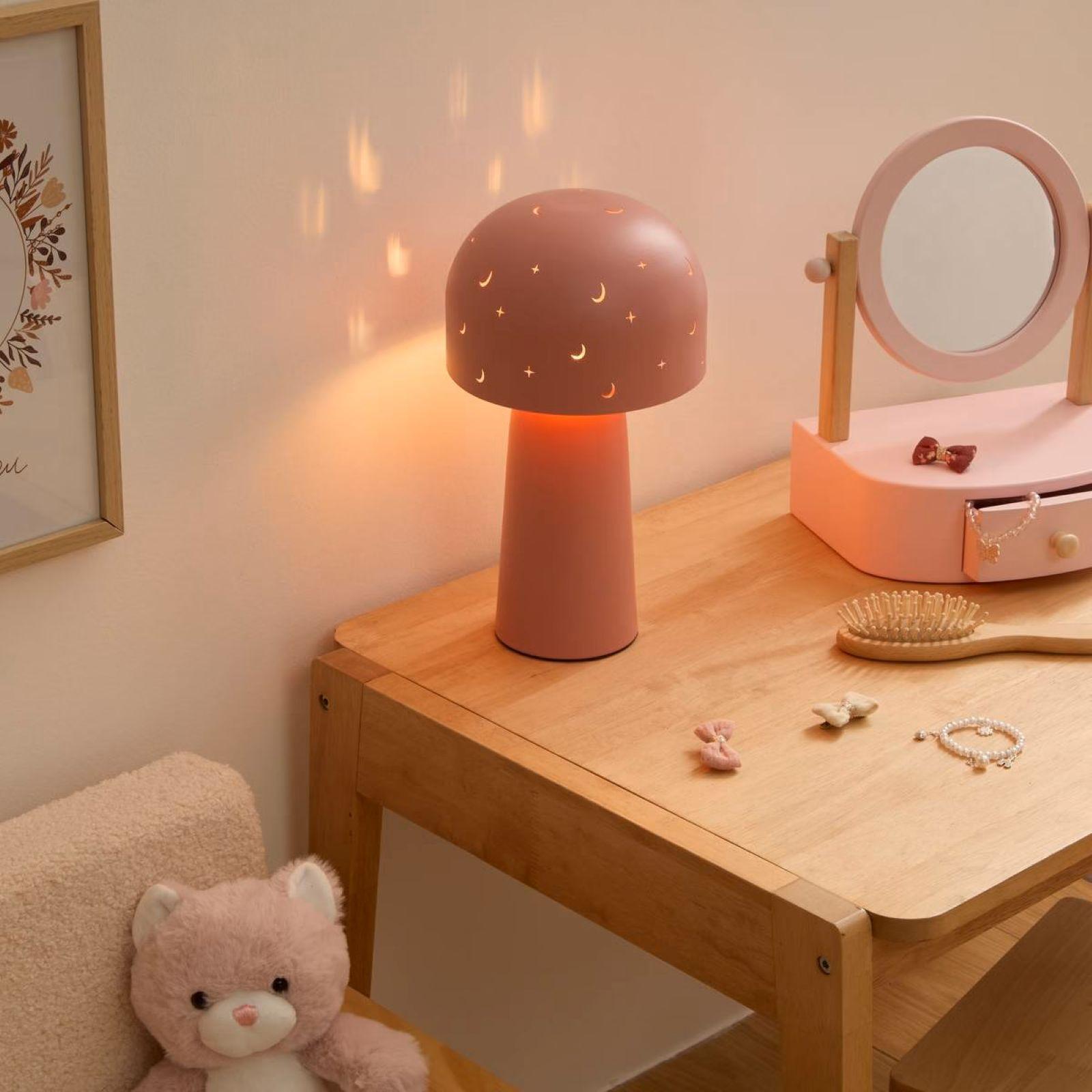 Lampada da comodino abat jour contemporaneo oro rosa e cuoio MS-413