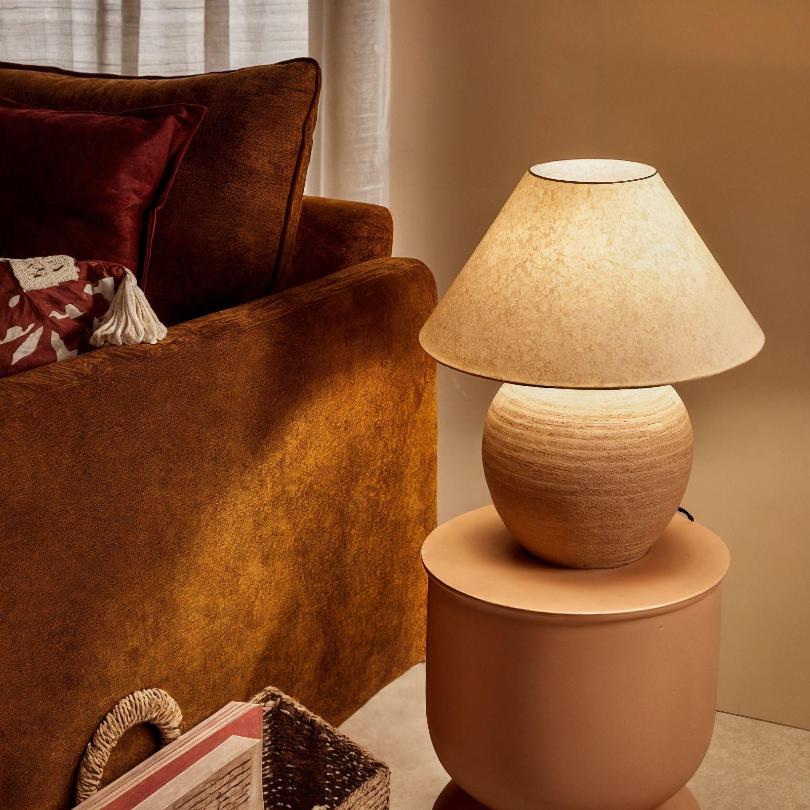 Lampada Da Terra Bongal In Legno E Giunco Di Mare, Stile Scandinavo Boho, Paralume Rotondo 40 Cm, Altezza 162 Cm, Attacco E27, Interruttore A Pedale, Beige/Naturale