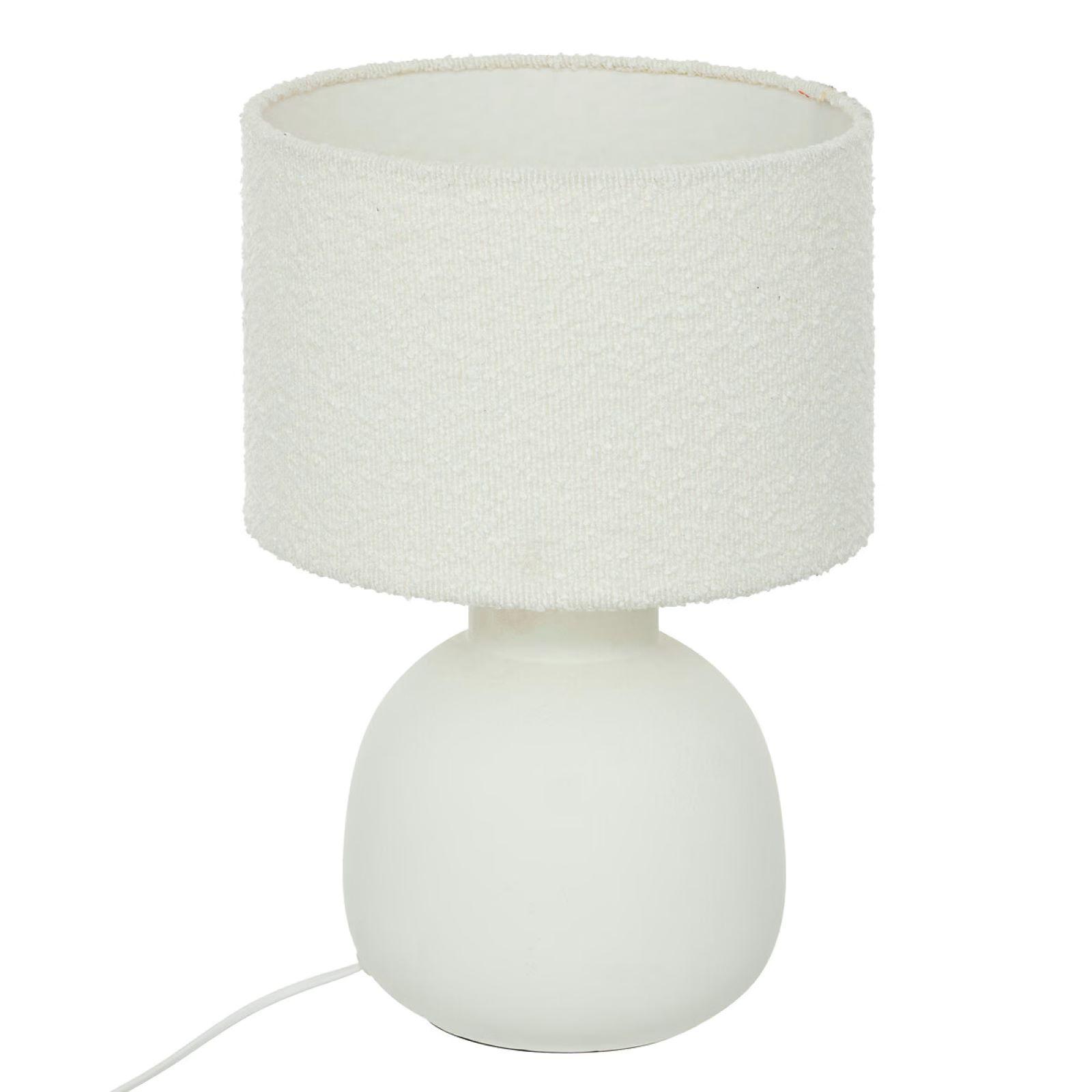 Lampada Da Tavolo Brubaker Hippo Ballerina - Base In Ceramica Con Paralume In Tessuto - Altezza 43 Cm, Colore Bianco/grigio - Interruttore Su Cavo - 2