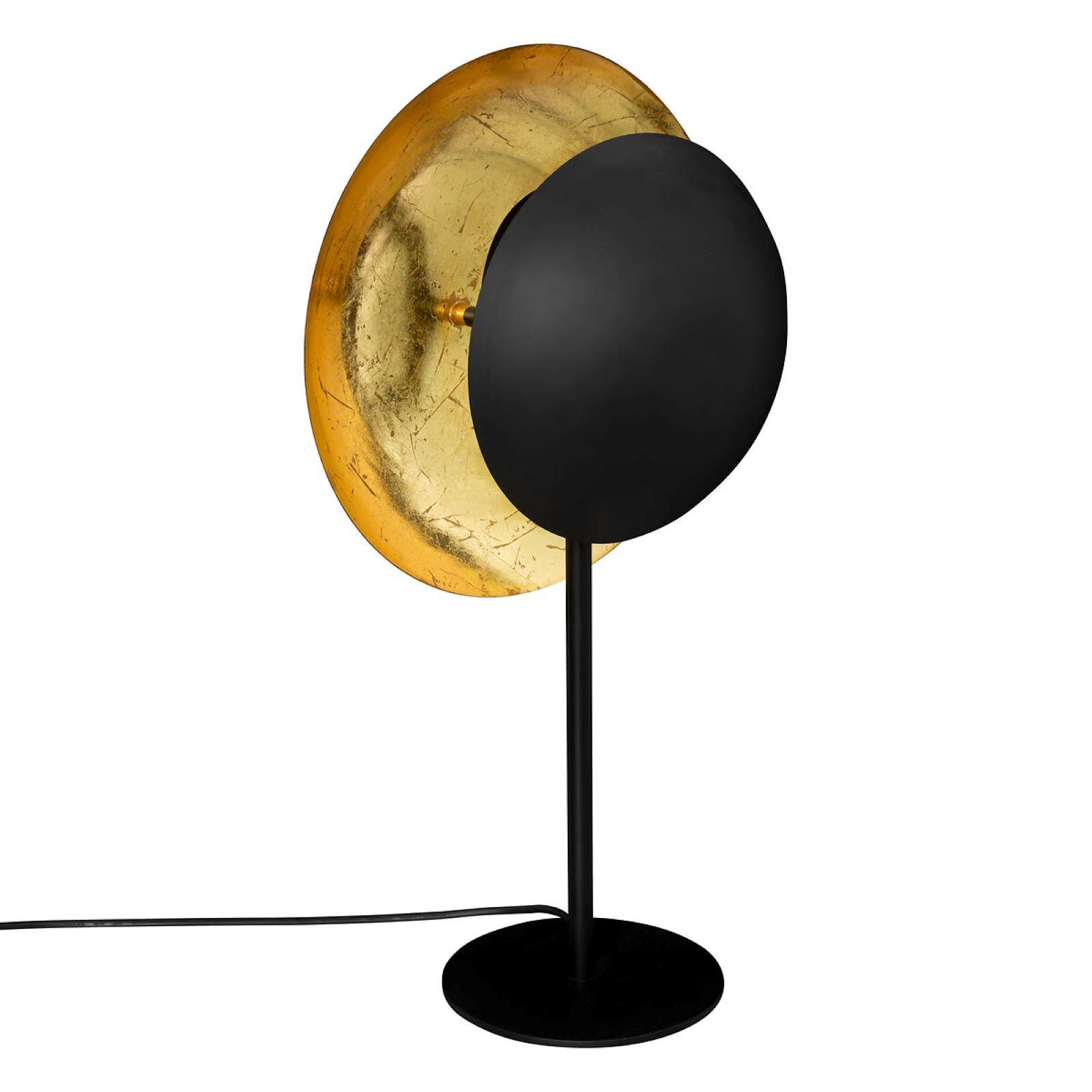 Lampada Da Tavolo Globo 21692 – Design In Metallo Crema E Paralume In Tessuto Con Scritta Nera – Attacco E14 40W