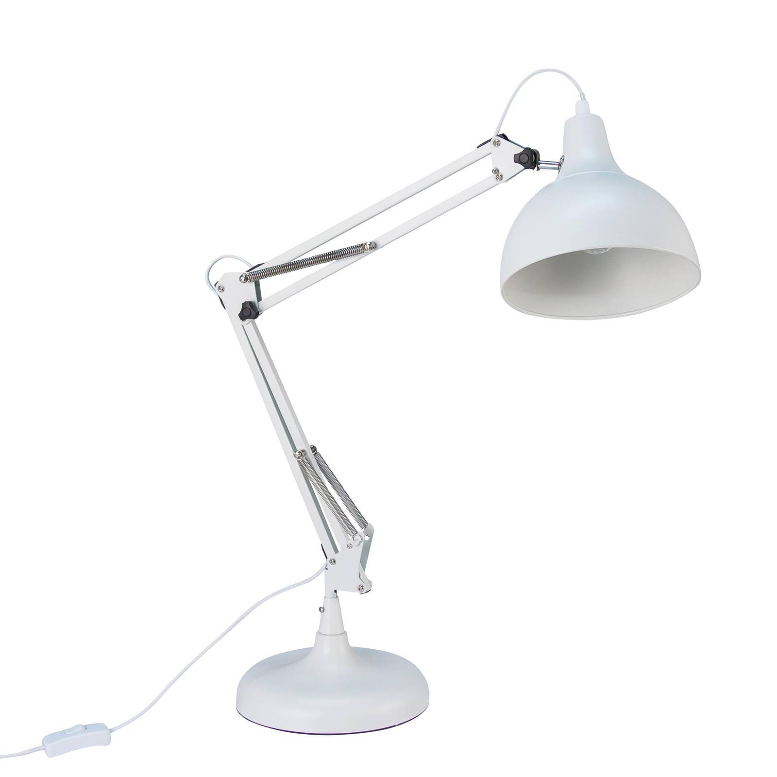 Lampada da tavolo per casa o ufficio in acciaio verniciato bianco h74 cm