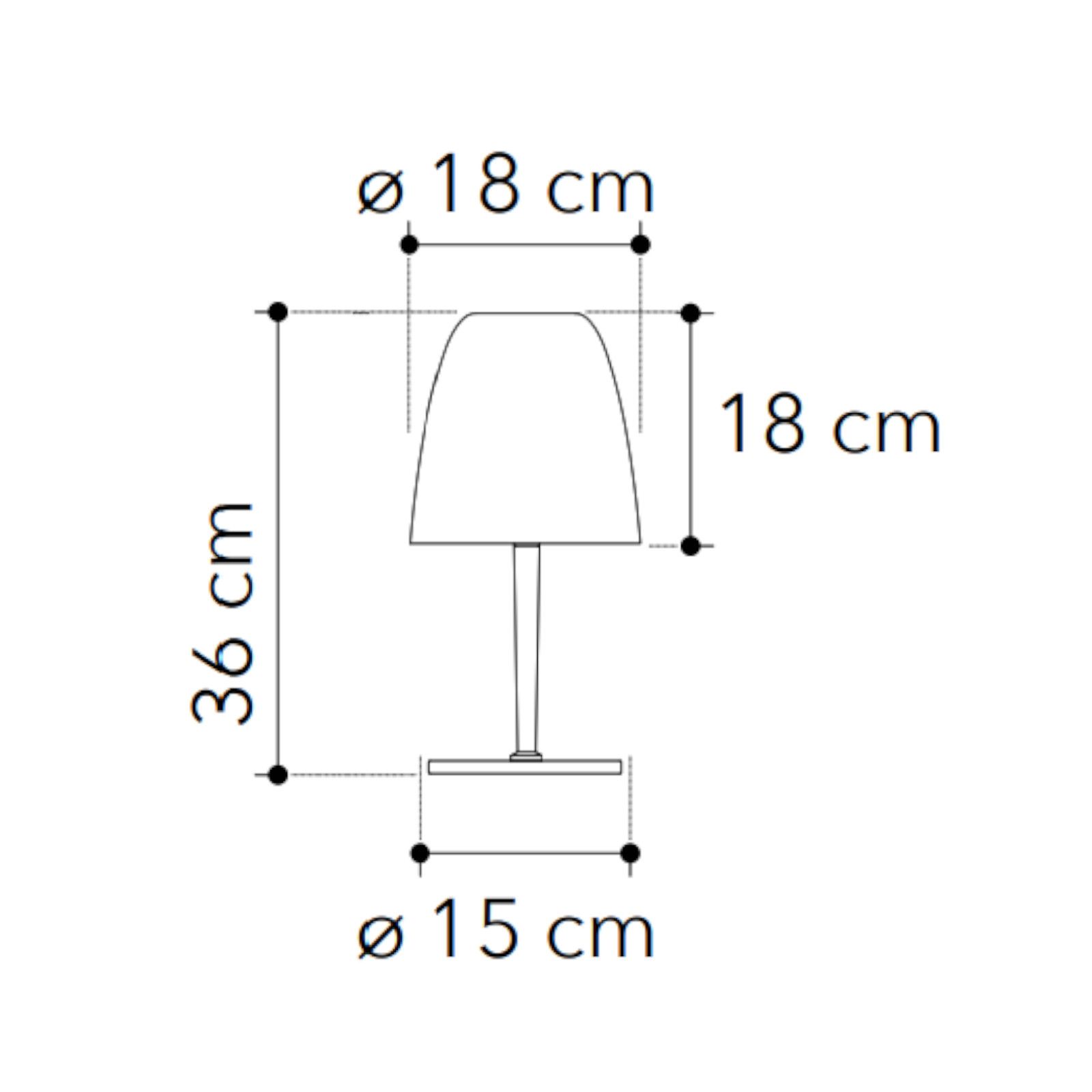 Lampada da tavolo per interno 18x36h cm in metallo nero e vetro trasparente