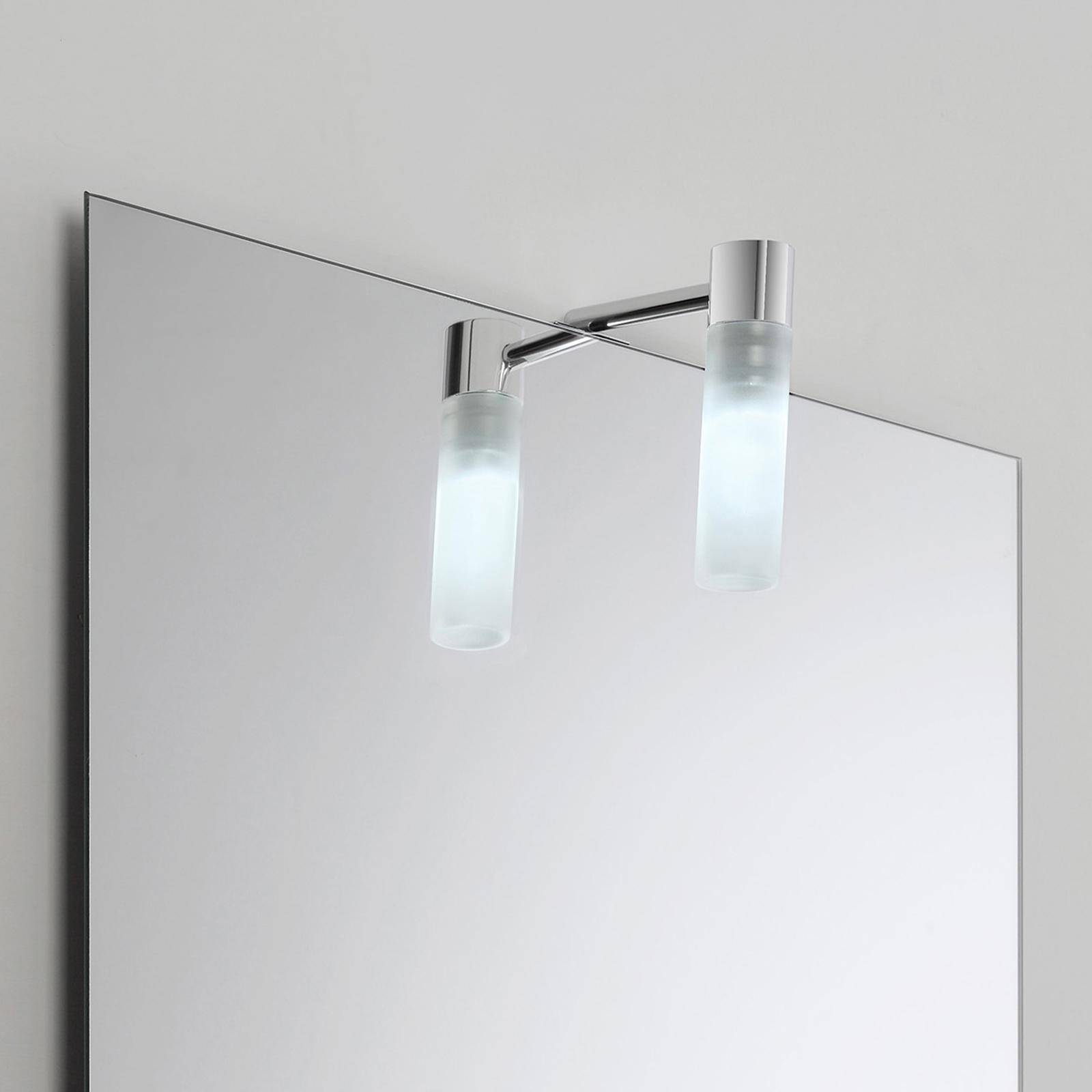 Applique bagno LED per specchio tondo 10 cm cromo luce naturale