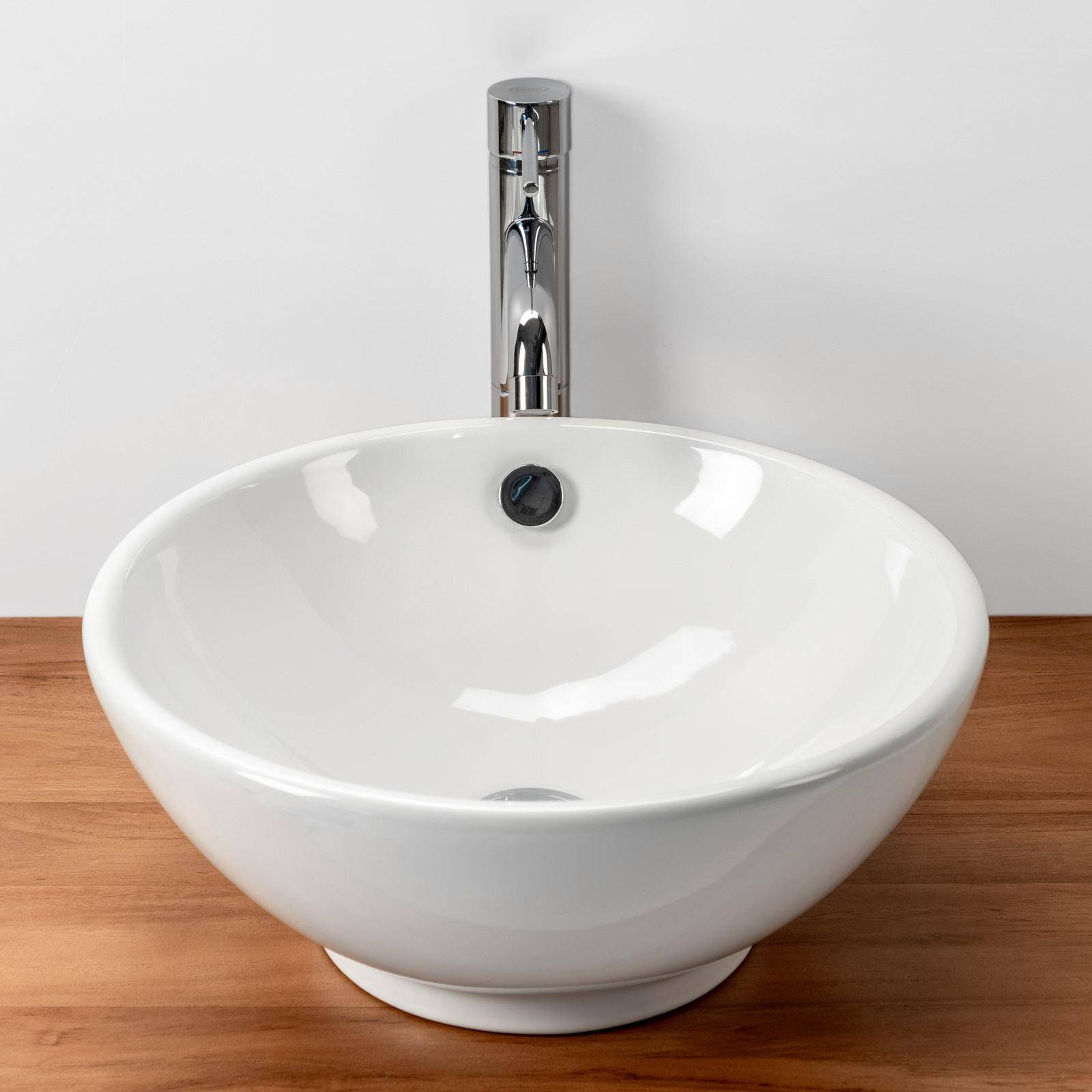 Lavabo da appoggio rotondo in ceramica cm 40x40