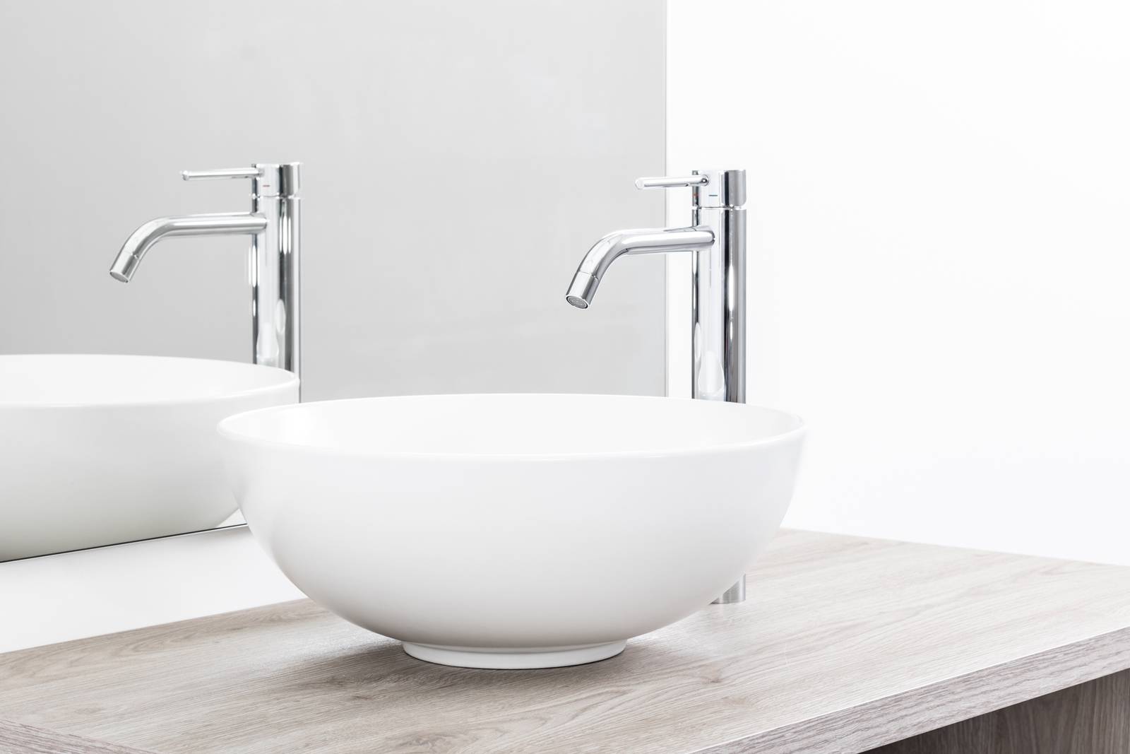 Lavabo d' appoggio 40 cm bianco opaco in ceramica ultraslim - Cloe