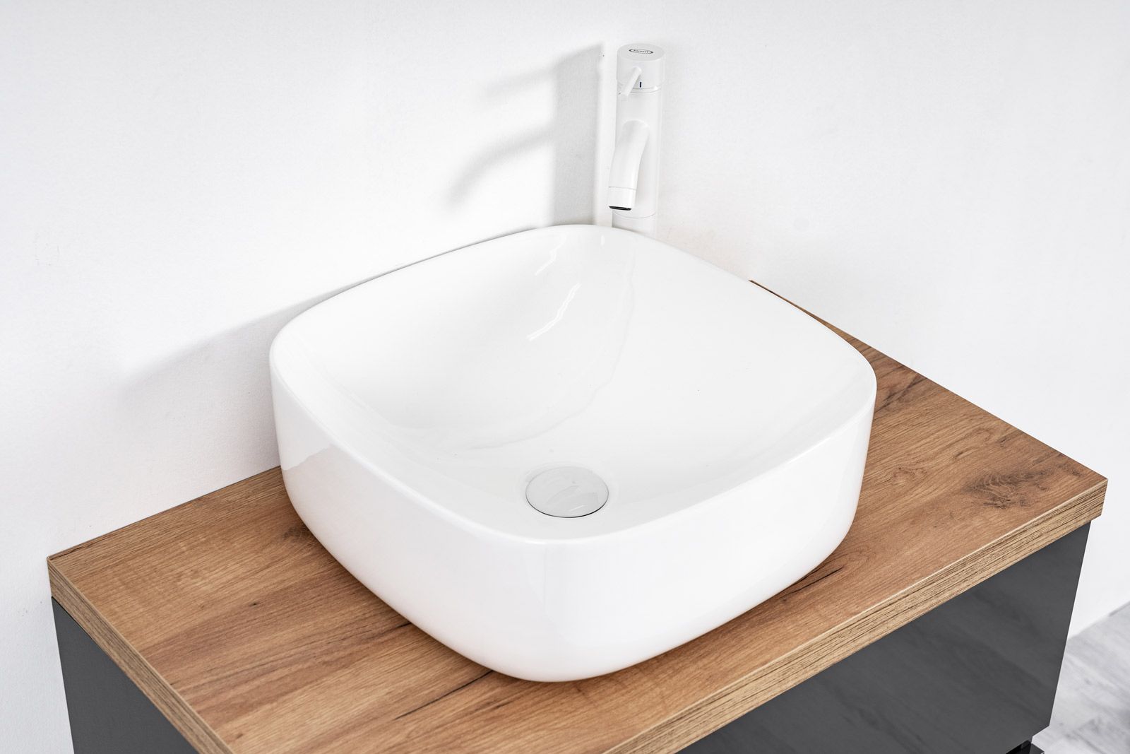 Lavabo appoggio Naxos dia 37x0 bianco lucido arredo bagno