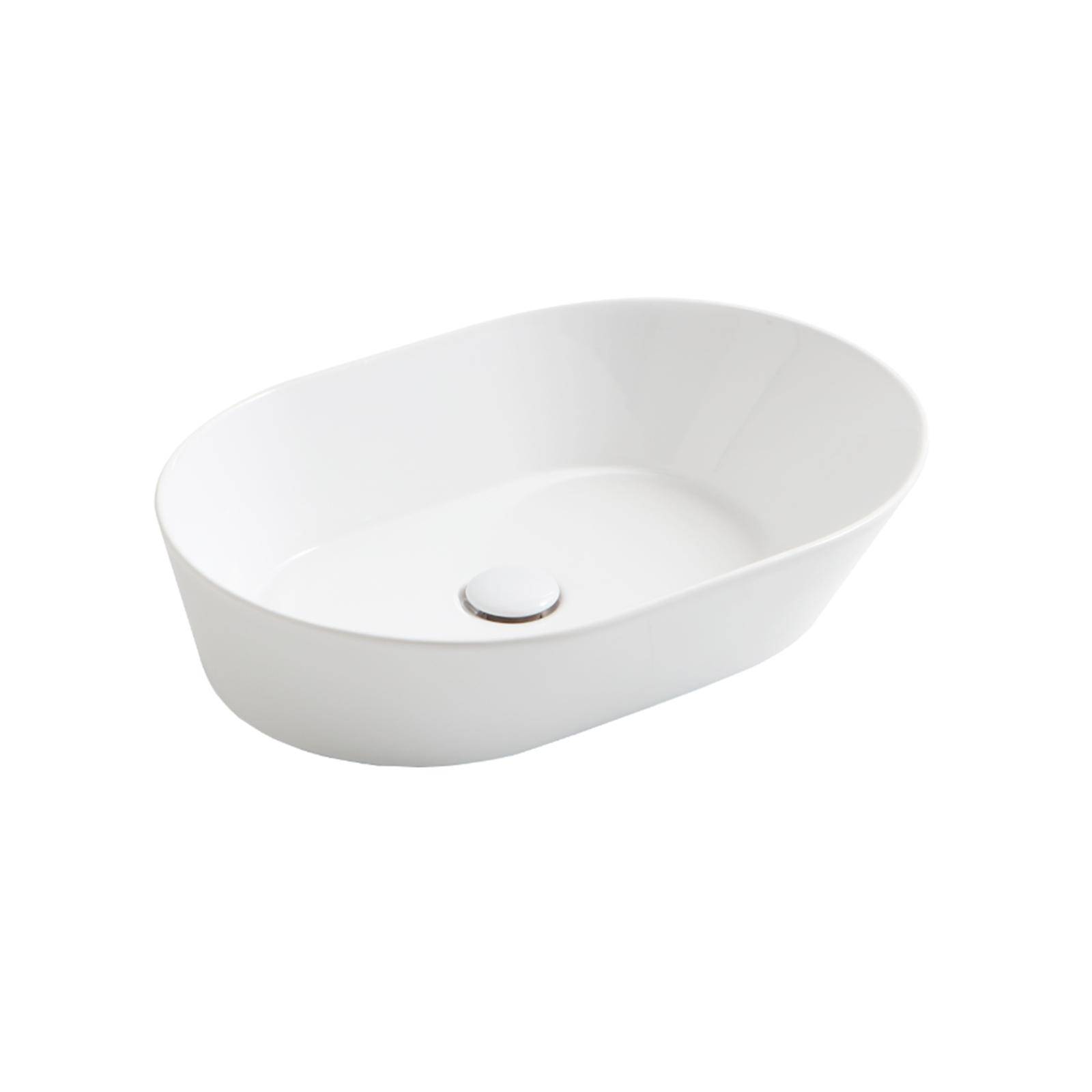 Lavabo da appoggio ovale 60 cm ceramica bianco lucidot - Wave di Simas