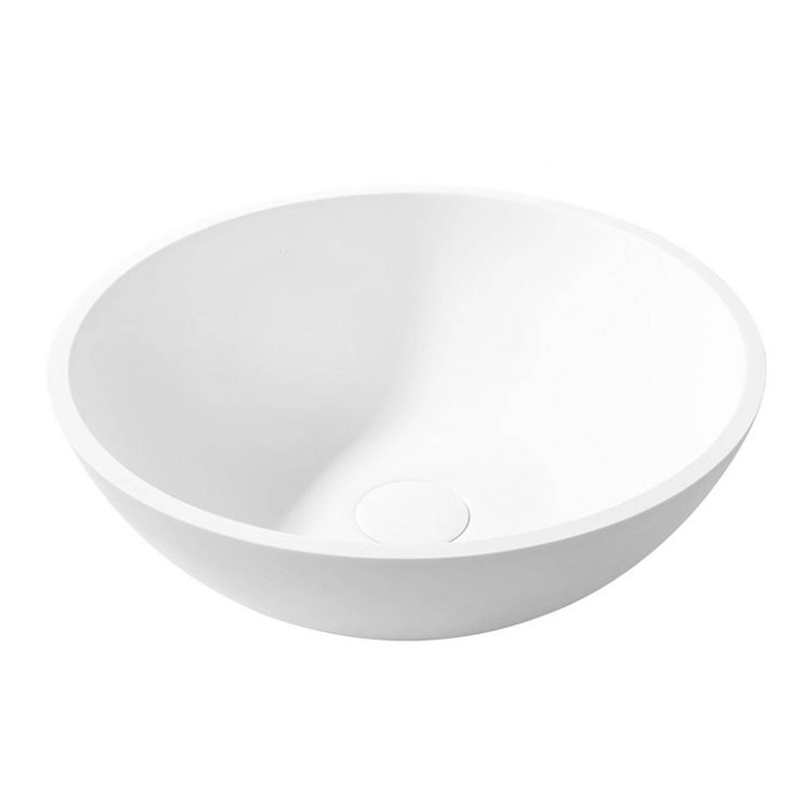 Lavabo d'appoggio Ø50 cm solid surface resina bianco