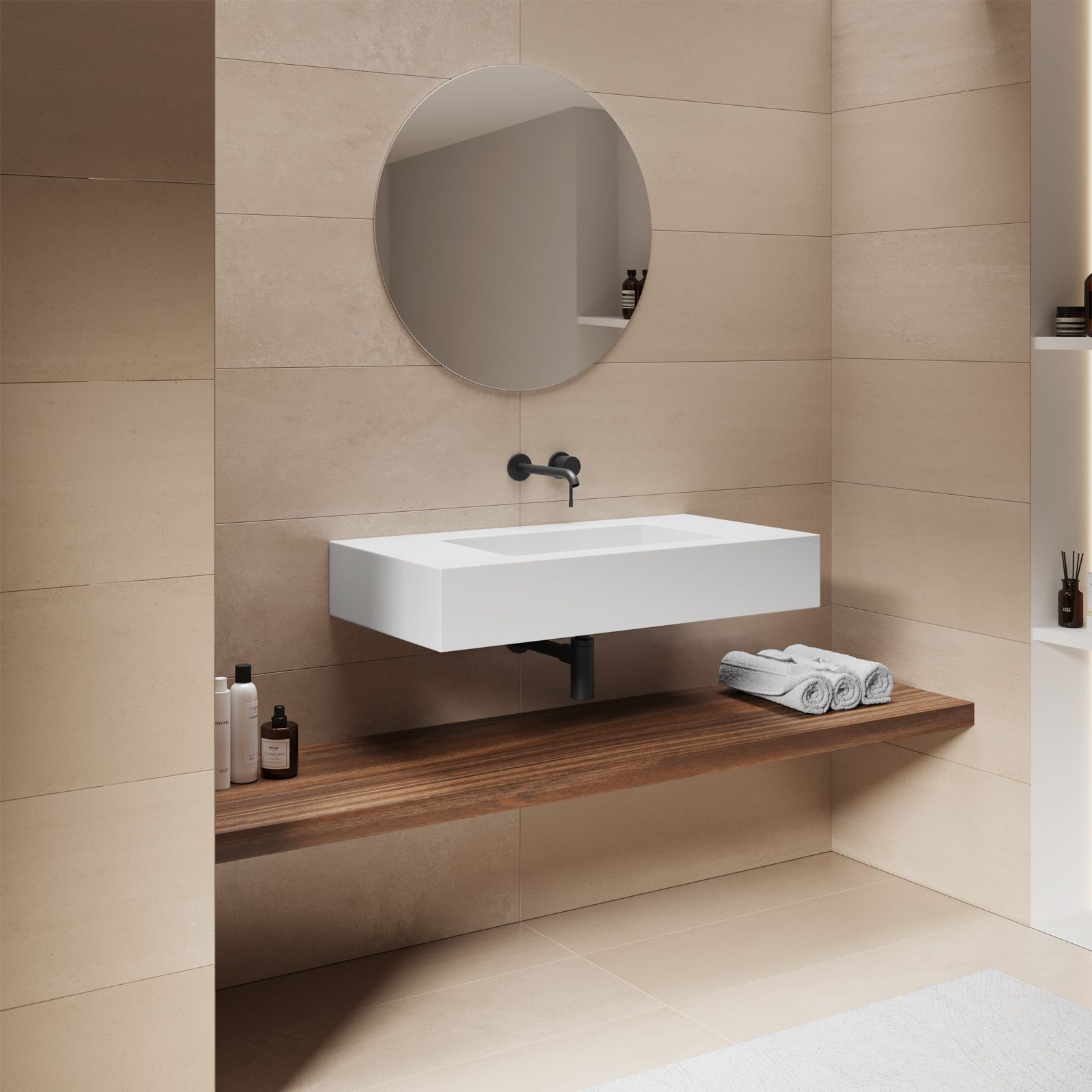 Maison Exclusive - Lavandino da Bagno in Ceramica Bianco Opaco