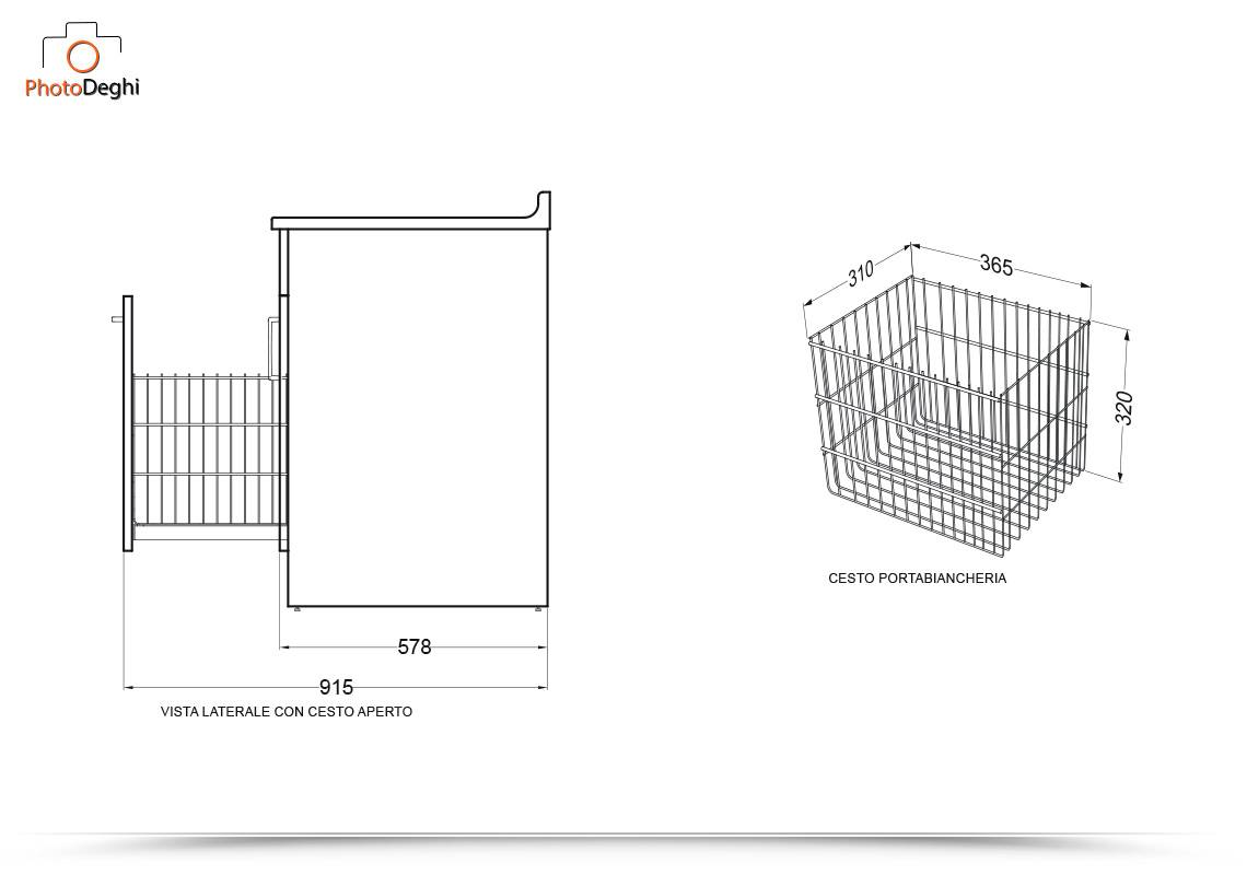 Mobile Lavatoio con Cesto Portabiancheria - Twist