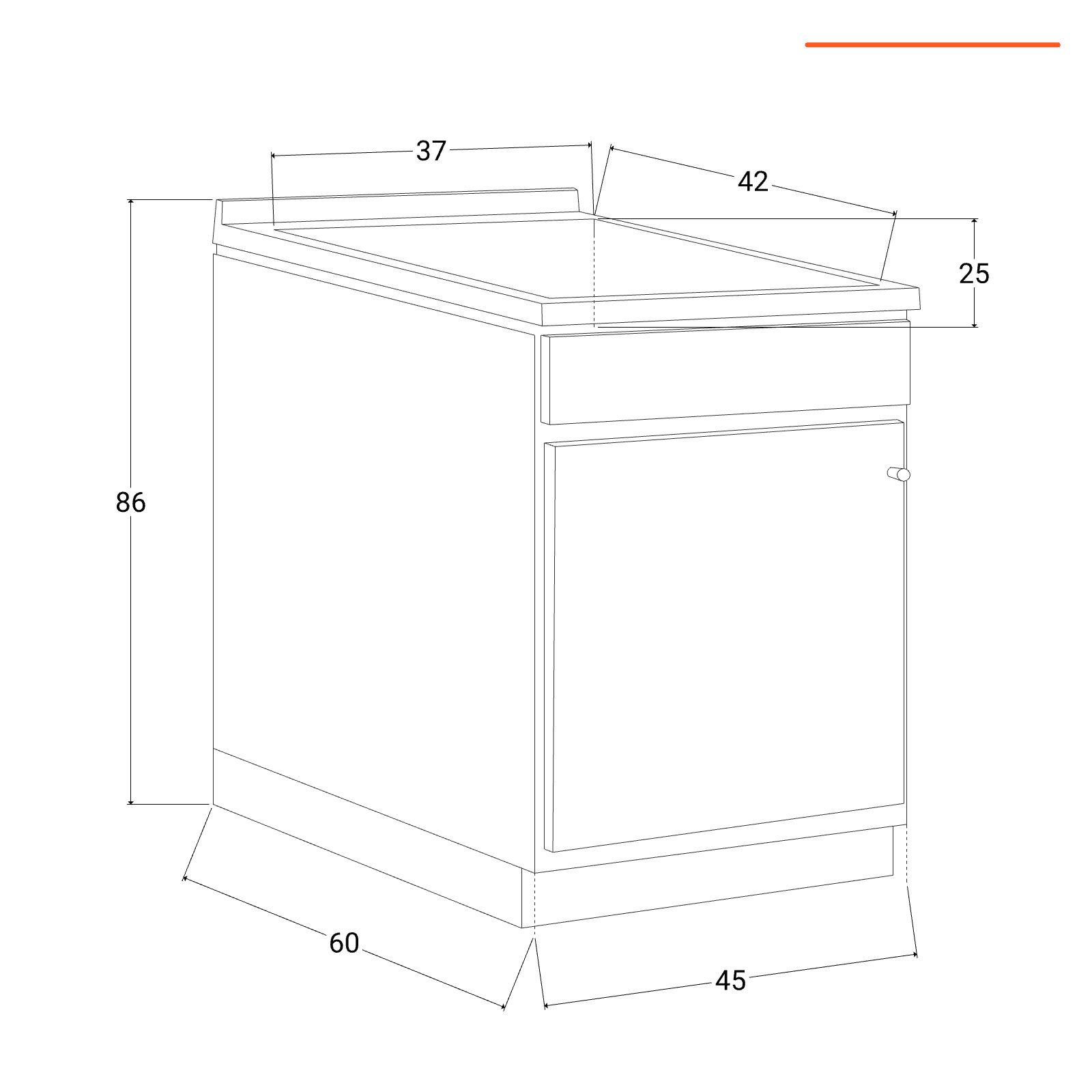 Mobile lavatoio per interno o esterno 45x60 anta + vasca e asse lavapanni