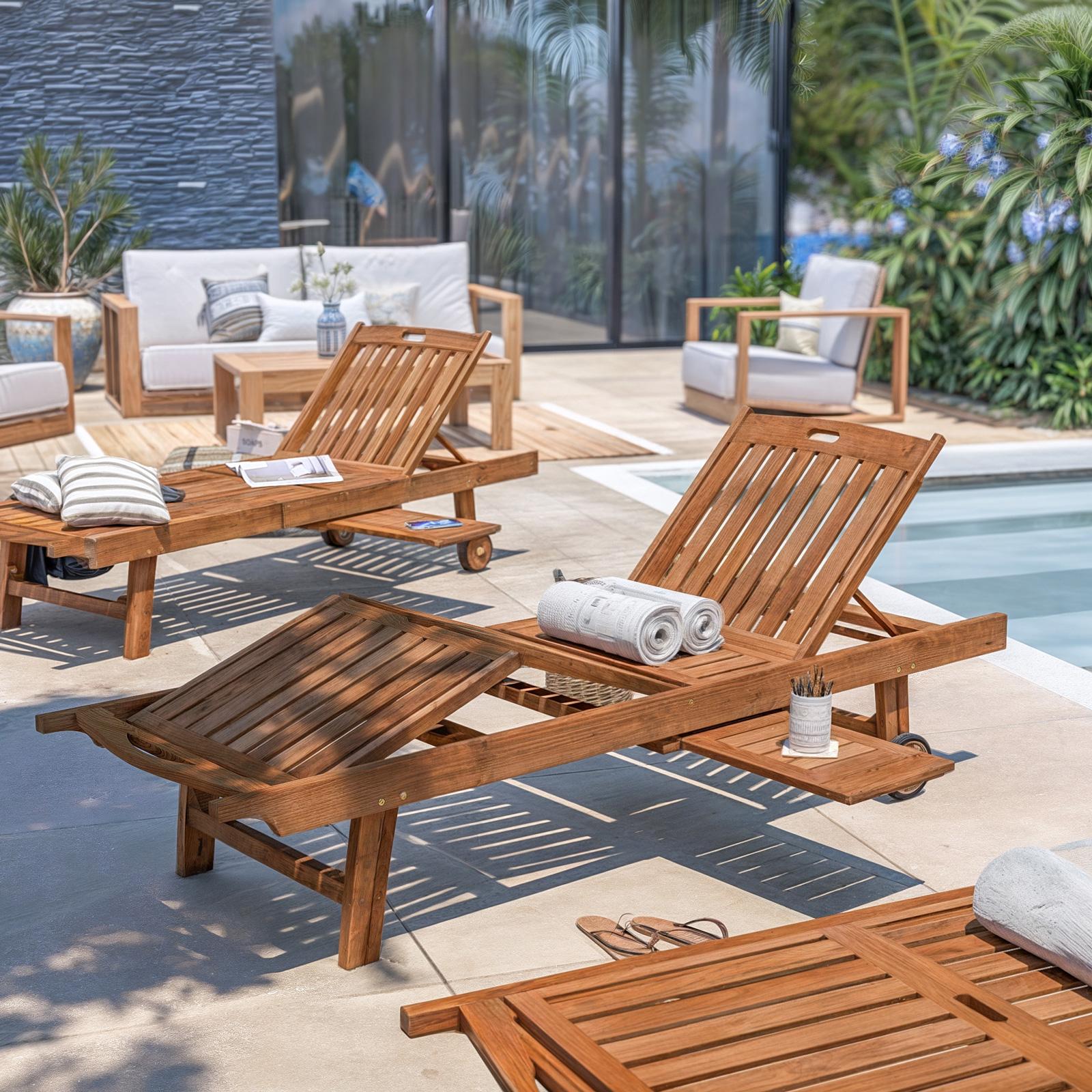 Lettino Sdraio Piscina Legno Teak Lettino Legno Piscina Lettino Da