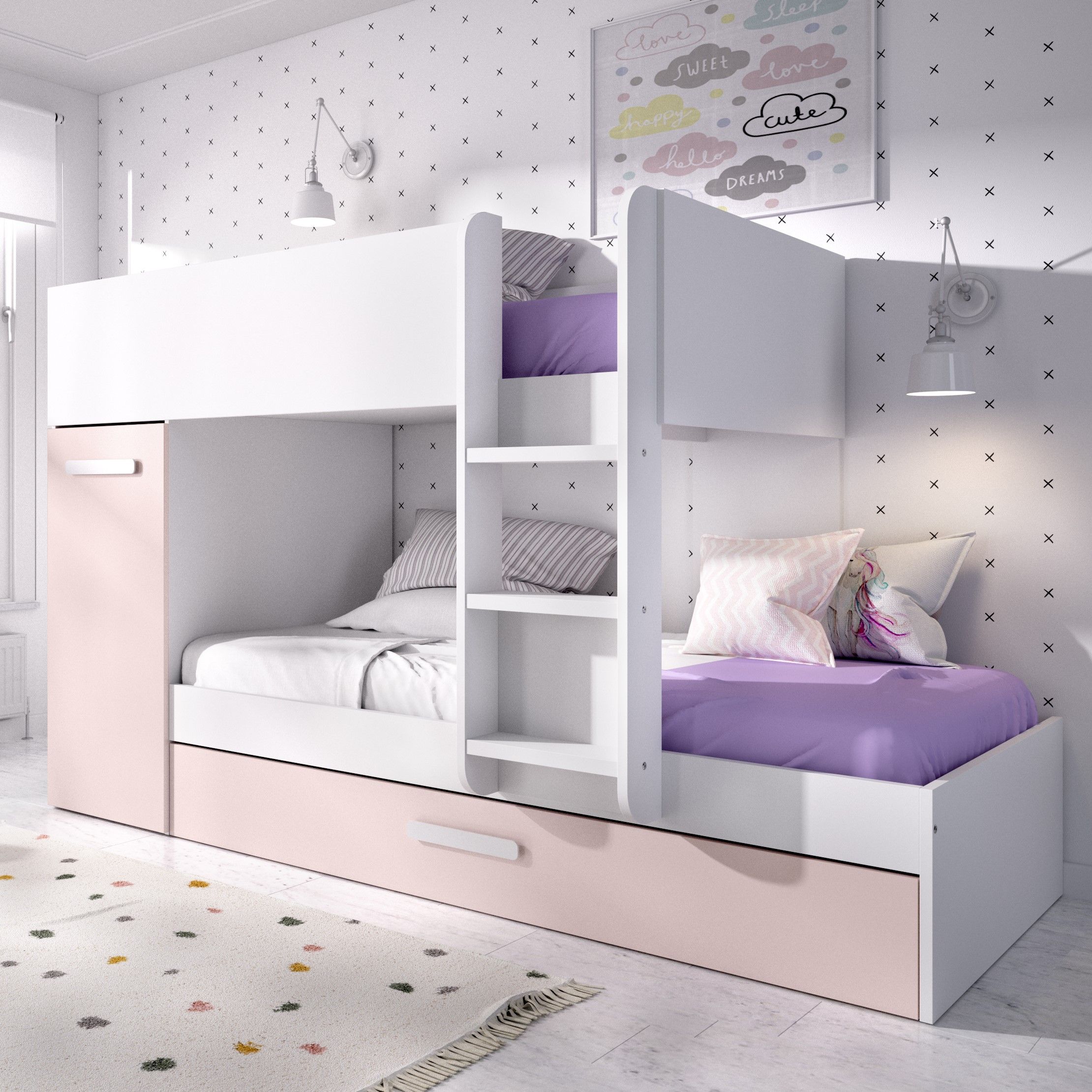 Camera Letti Estraibili Divano Letto Castello Camera Da Letto Tre