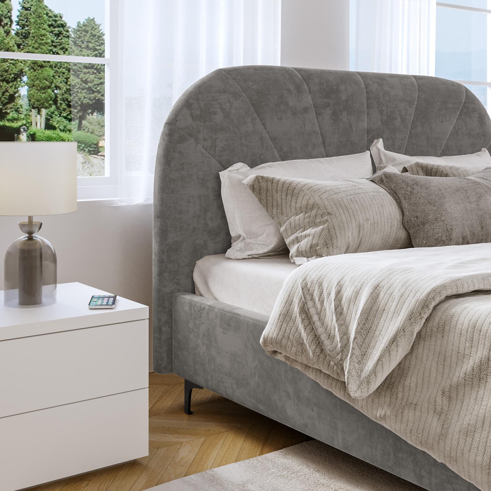 Letti Matrimoniali Letto Velluto Grigio Du Monde Letti Velluto