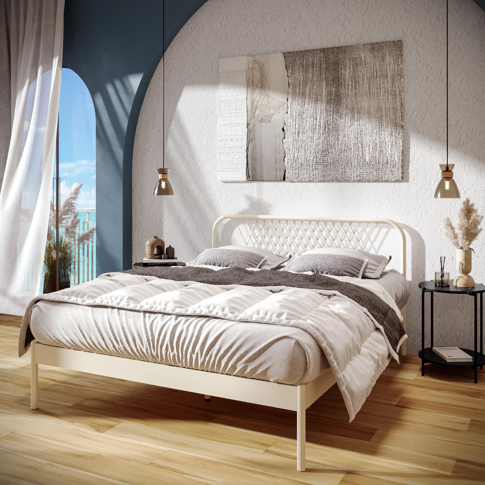 Nesttun Ikea Rete Letto 140x200 Bed Frame In White (Bettrahmen