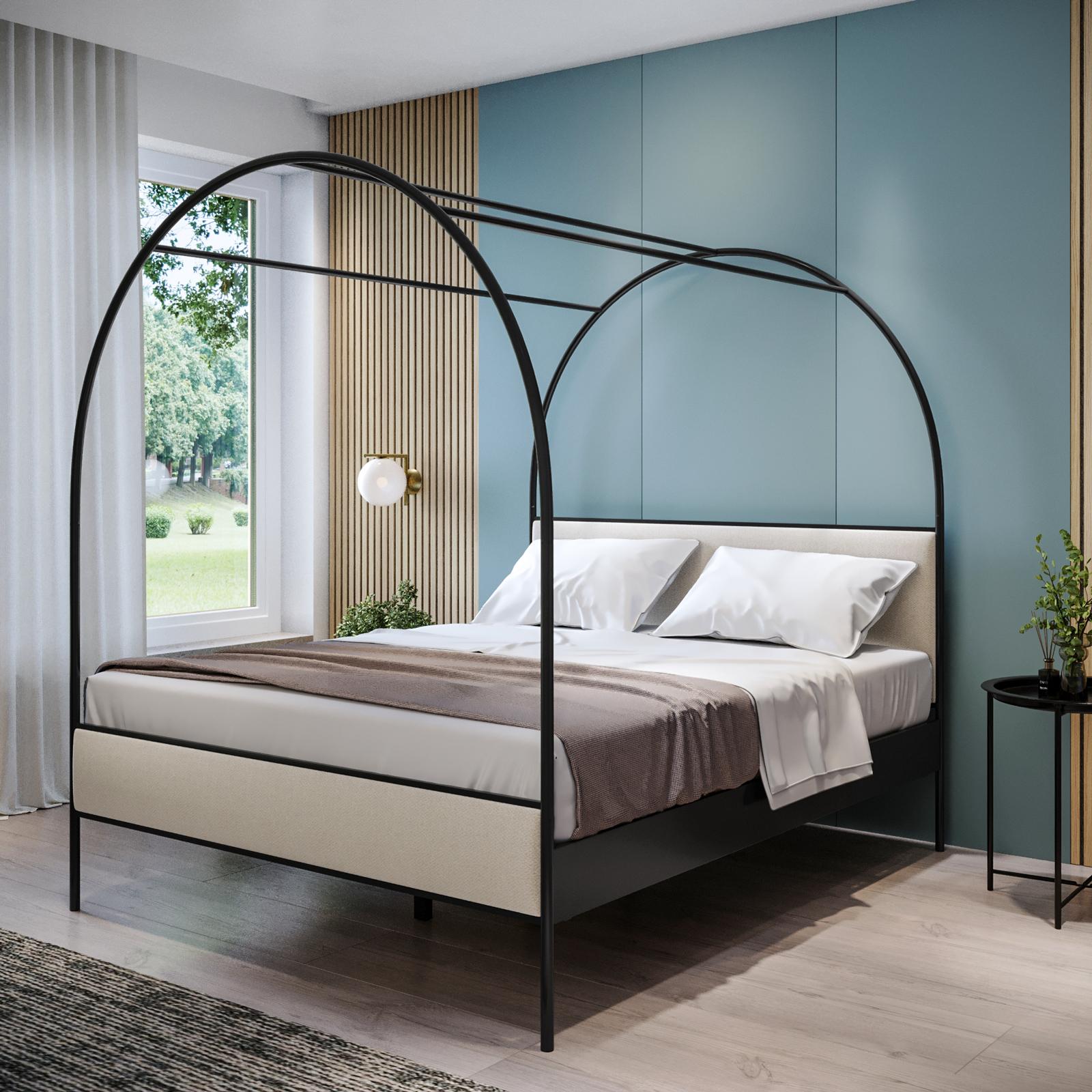 Design Letto A Baldacchino Moderno Letto Matrimoniale 180x200 DHP