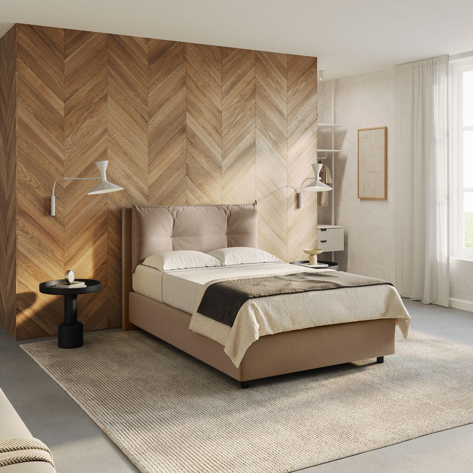KOMHTOM Letto contenitore una piazza e mezza con testiera sollevabile e rete a doghe, letto singolo 90x200 con contenitore (1, grigio, materasso non