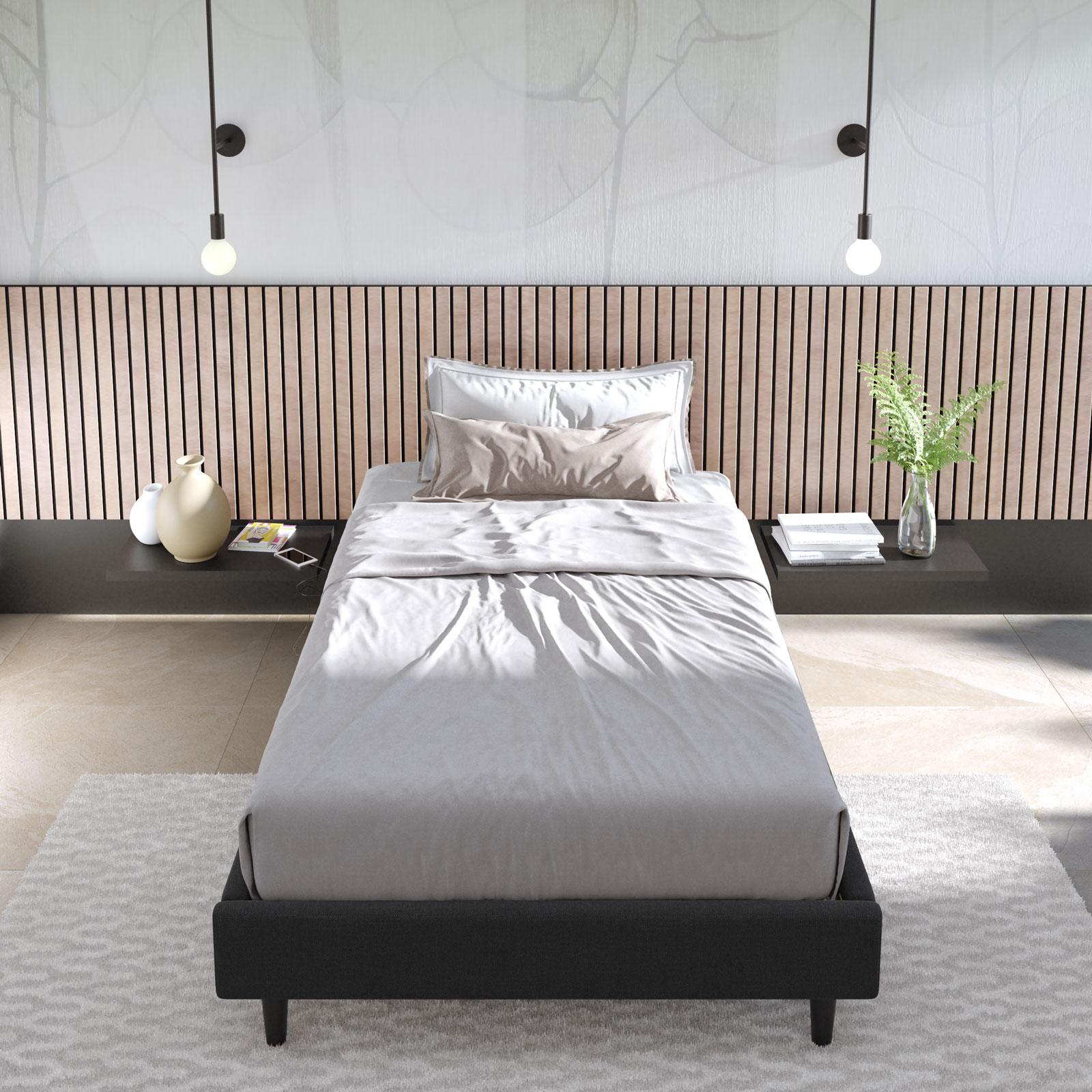 Letto IRONCK 120x200 Cm Con LED RGB, 2 Cassetti, Prese USB E Type-C, Struttura Metallica, Portata 400 Kg, Per Camera Da Letto