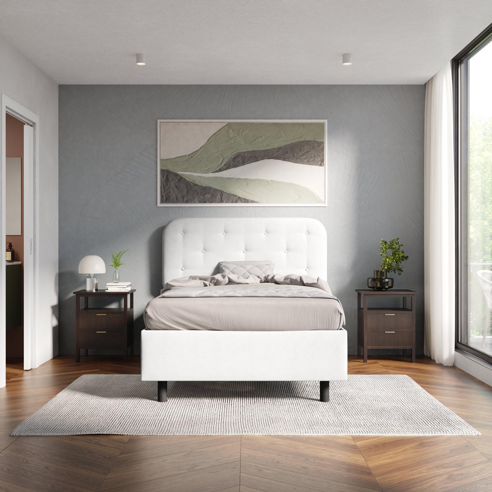 Letto In Similpelle Letto Singolo Con Contenitore Idraulico In