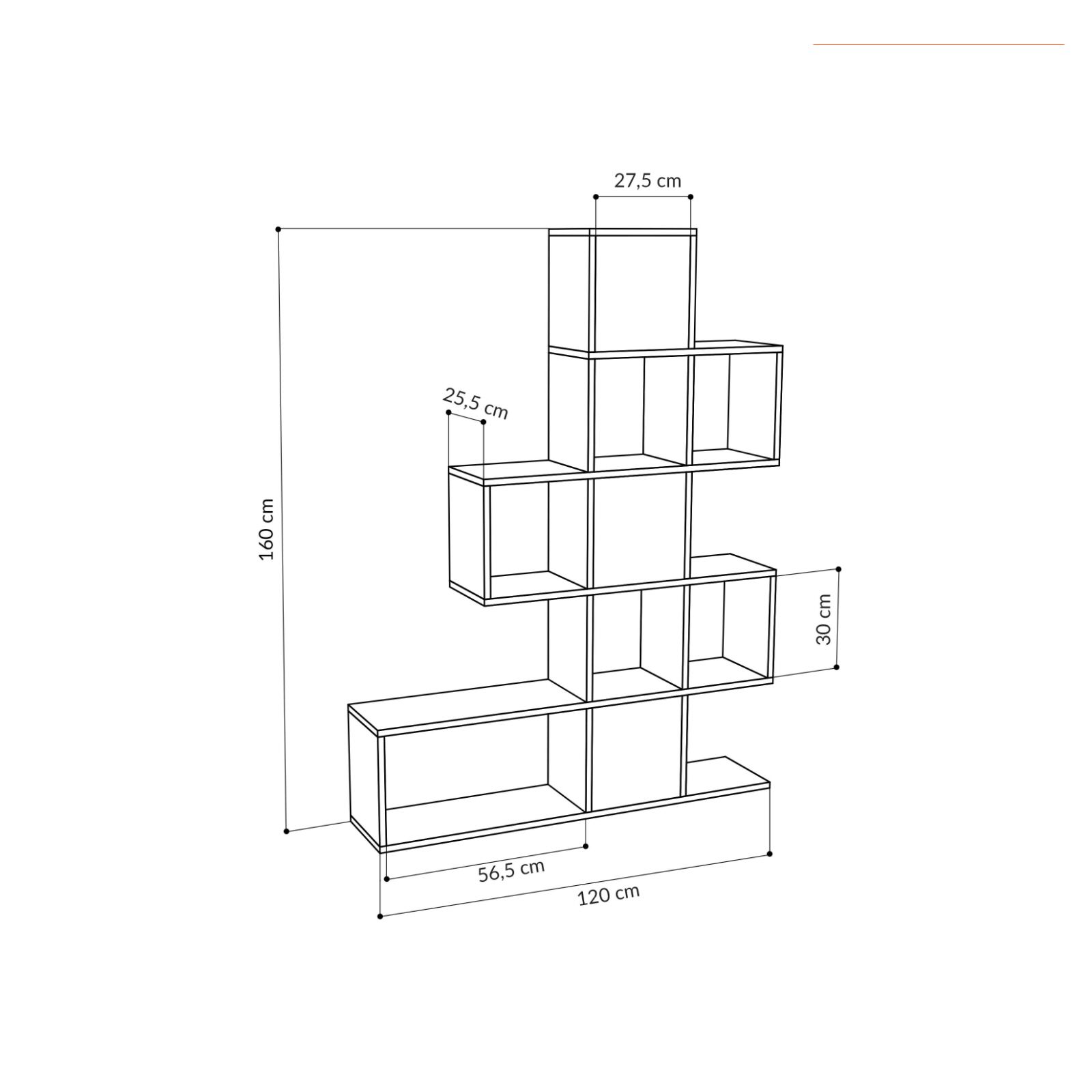 Libreria ufficio BLEND / cm. L.45xP.45xH.130 ACERO