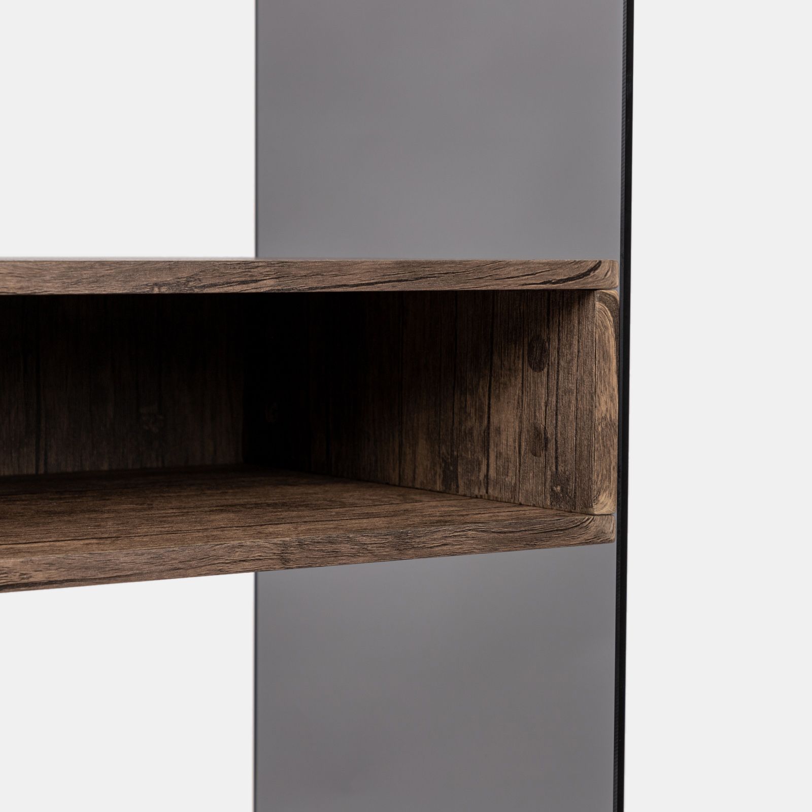 Libreria 4 ripiani 120h cm in legno rovere moka e vetro temperato - Markod