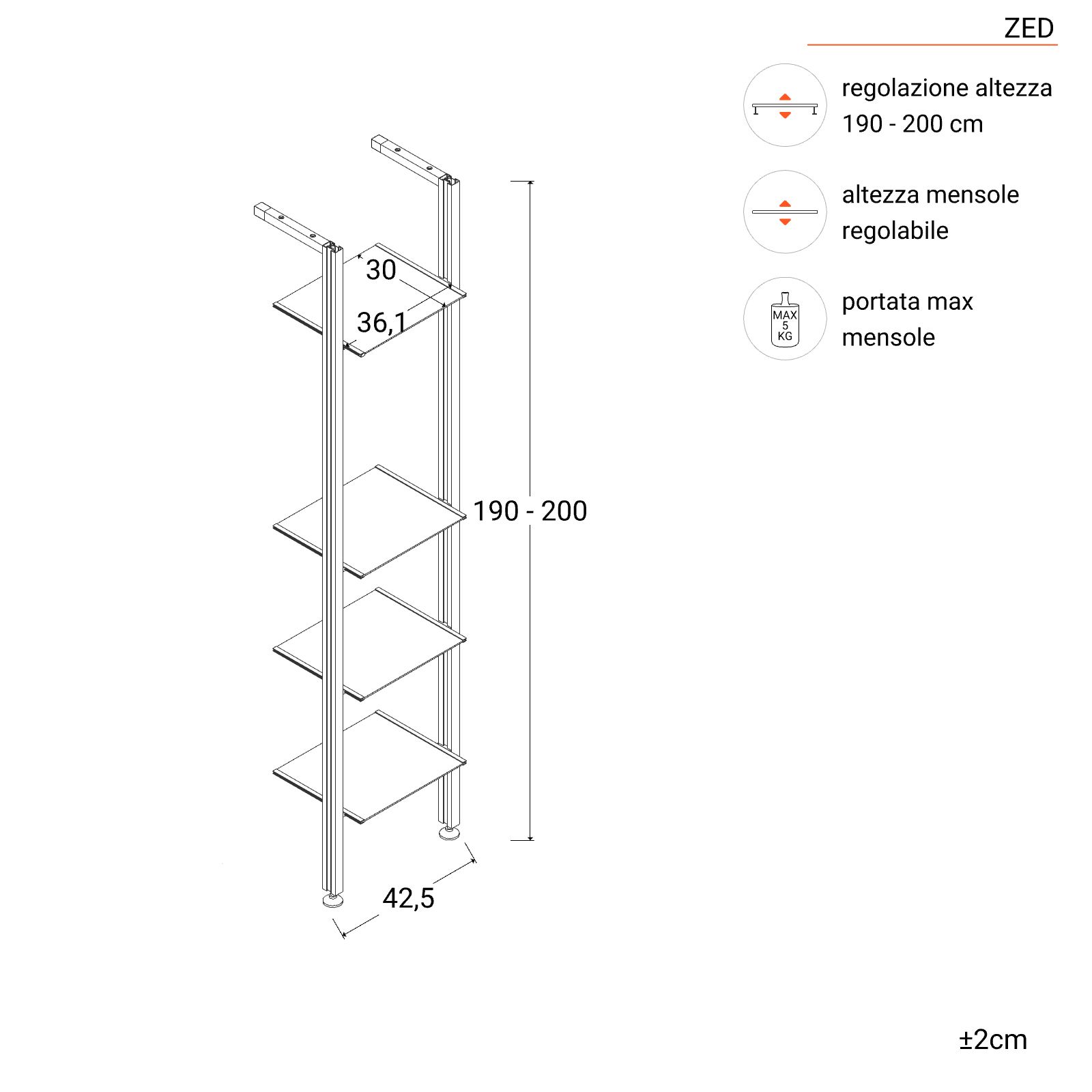 Libreria A Colonna in Acciaio H 120,5cm Formata da 7 Ripiani - Carpenteria  Vidue