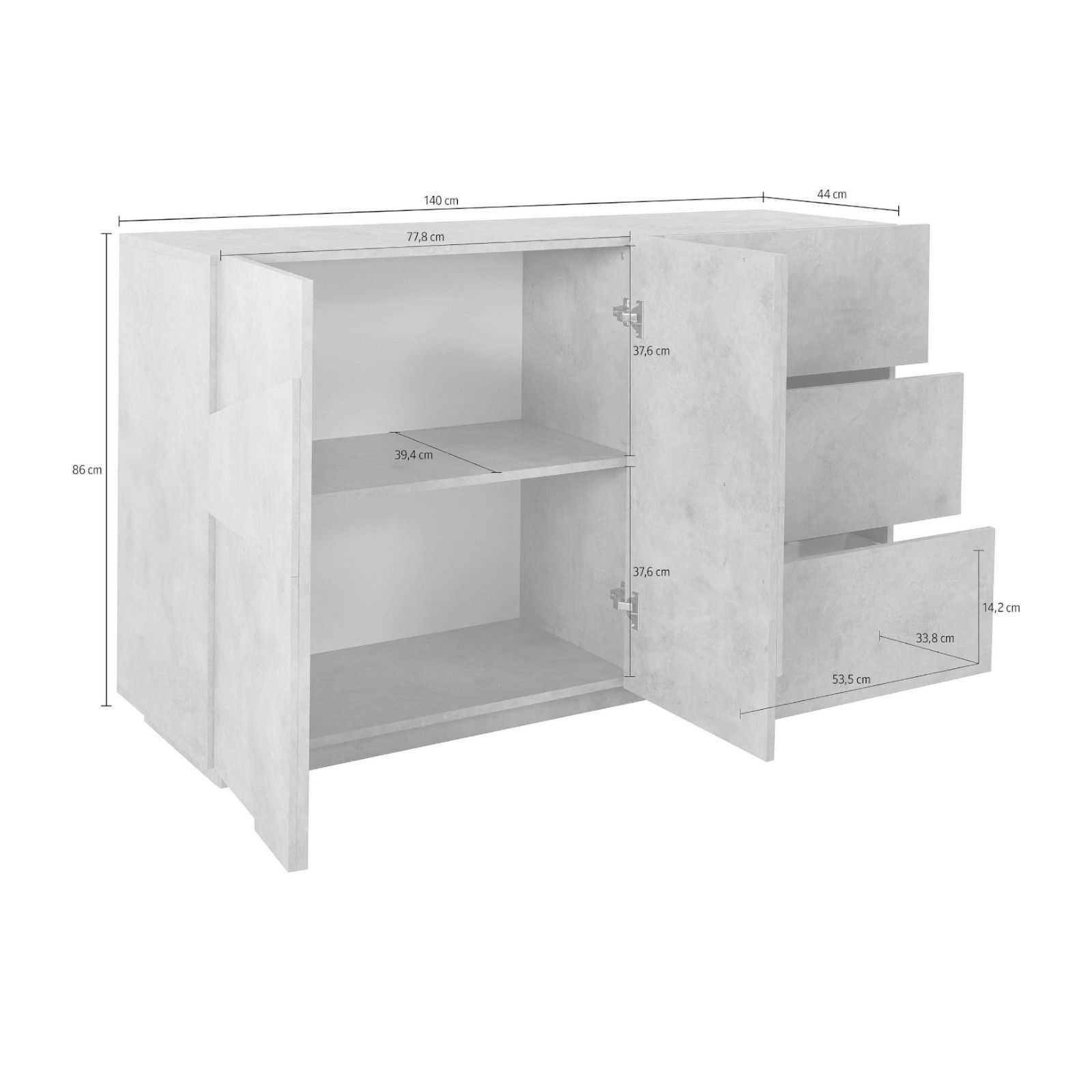 Scarpiera 81x86h cm con 2 ante in legno bianco lucido - Sharps