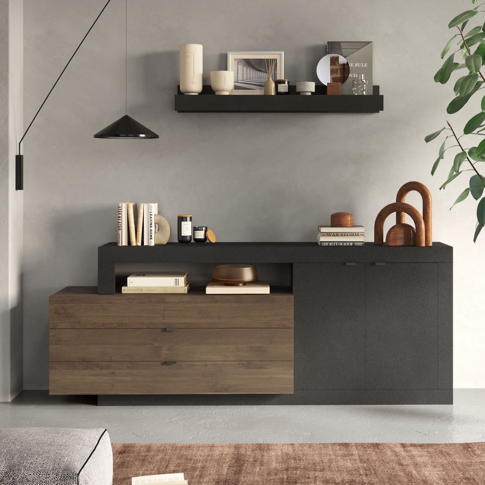 Novità Mobile da bagno moderno 3 cassetti L.82 cm, finitura Mercure