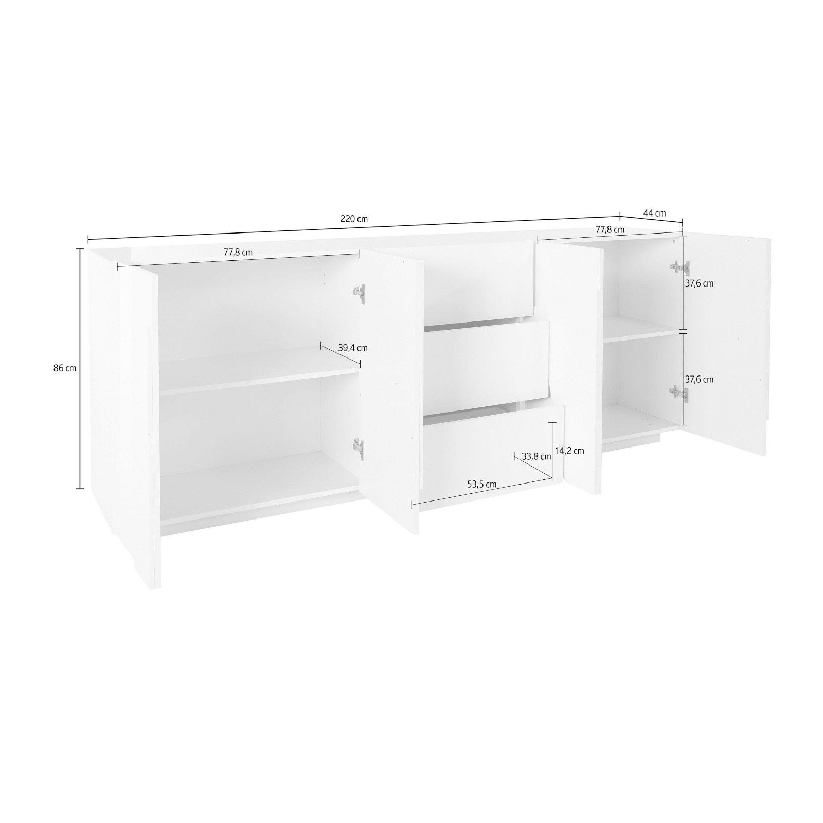 Mobile da Cucina Vahusa H176,4 cm Legno Bianco